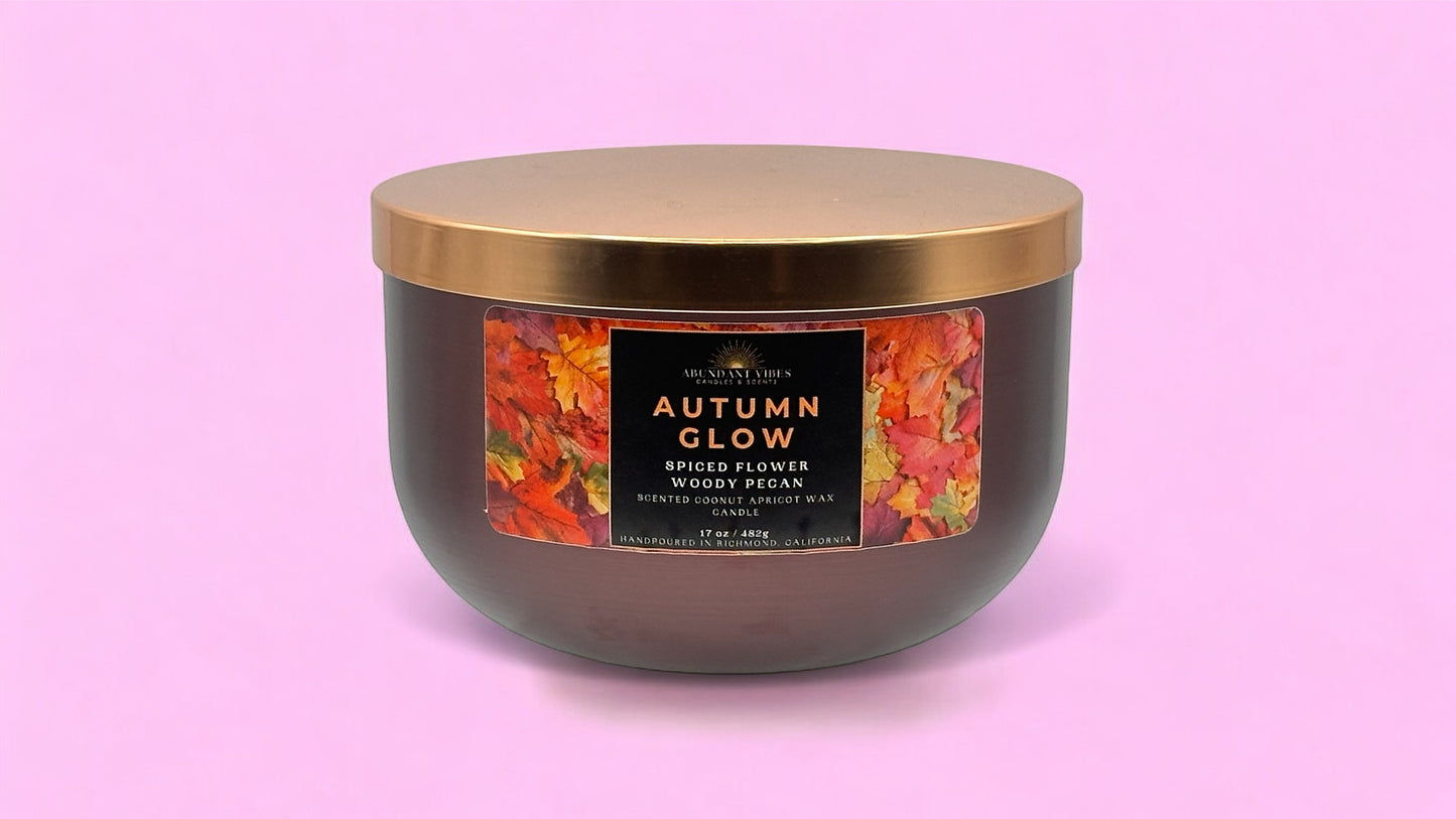 Cinnamon + Citrus + Pecan + Cedar Candle | Autumn Glow | Luxury Coconut Apricot Wax Candle