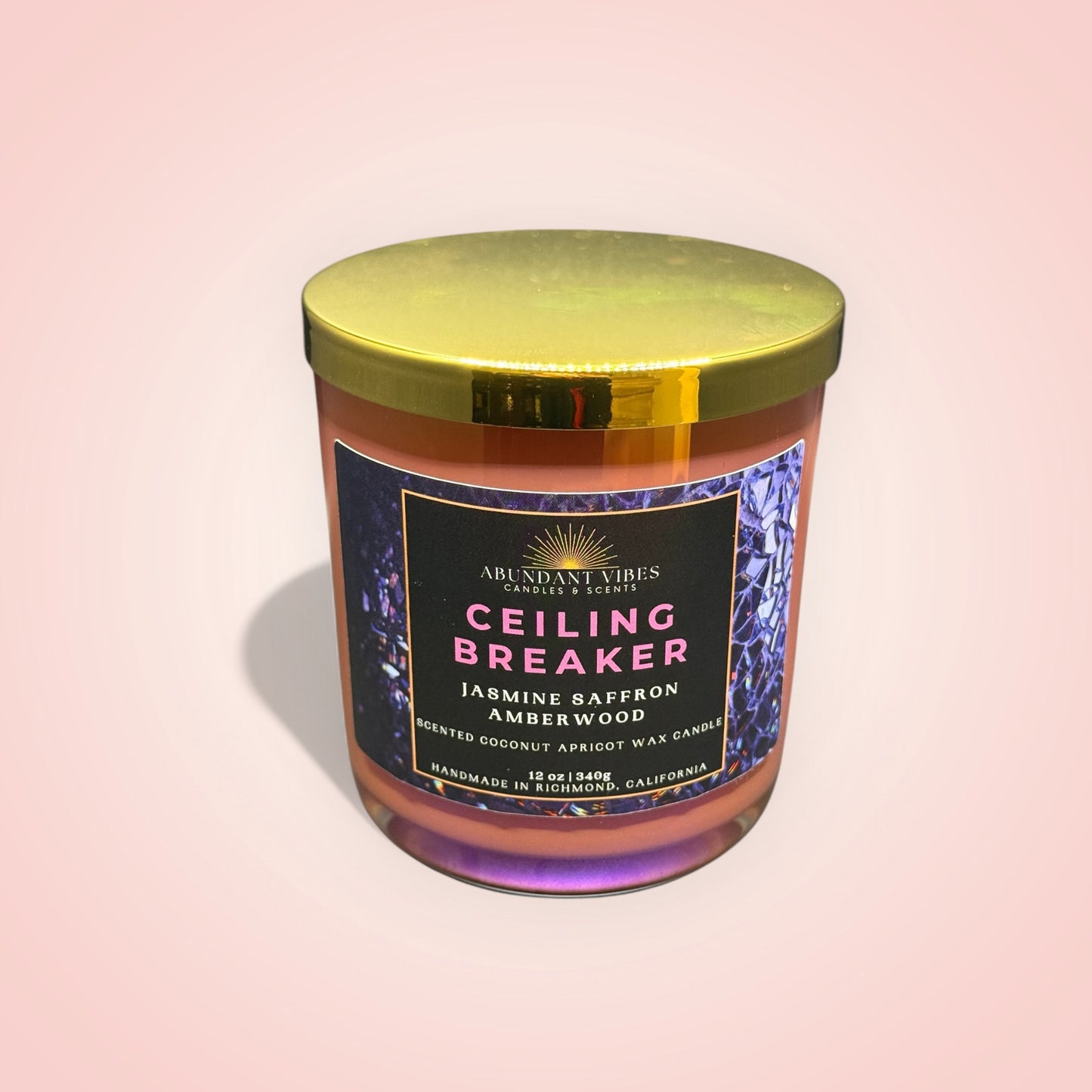 Jasmine + Saffron + Amberwood Candle | Ceiling Breaker | Luxury Coconut Apricot Wax Candle