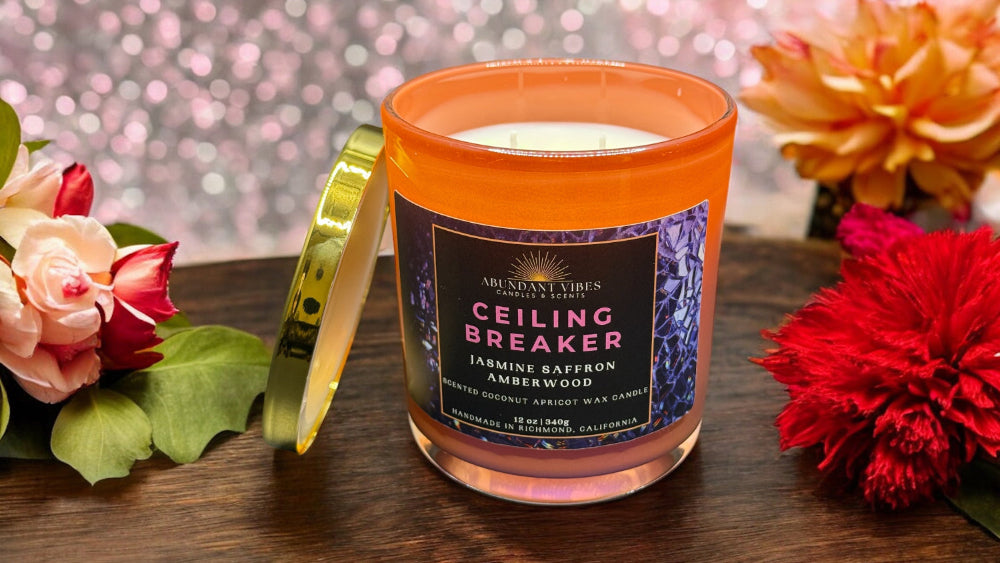 Jasmine + Saffron + Amberwood Candle | Ceiling Breaker | Luxury Coconut Apricot Wax Candle