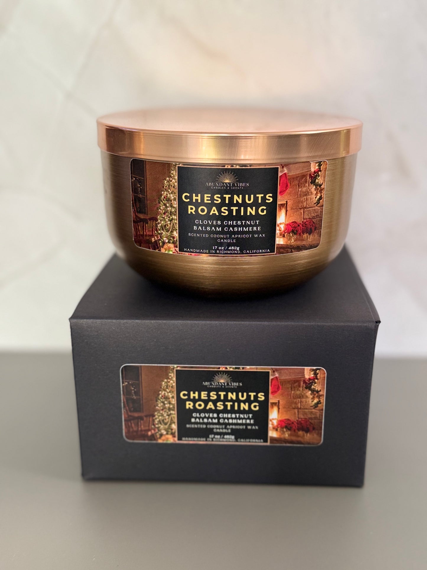 Clove + Chestnut + Cashmere + Balsam Candle | Chestnuts Roasting | Luxury Coconut Apricot Wax Candle