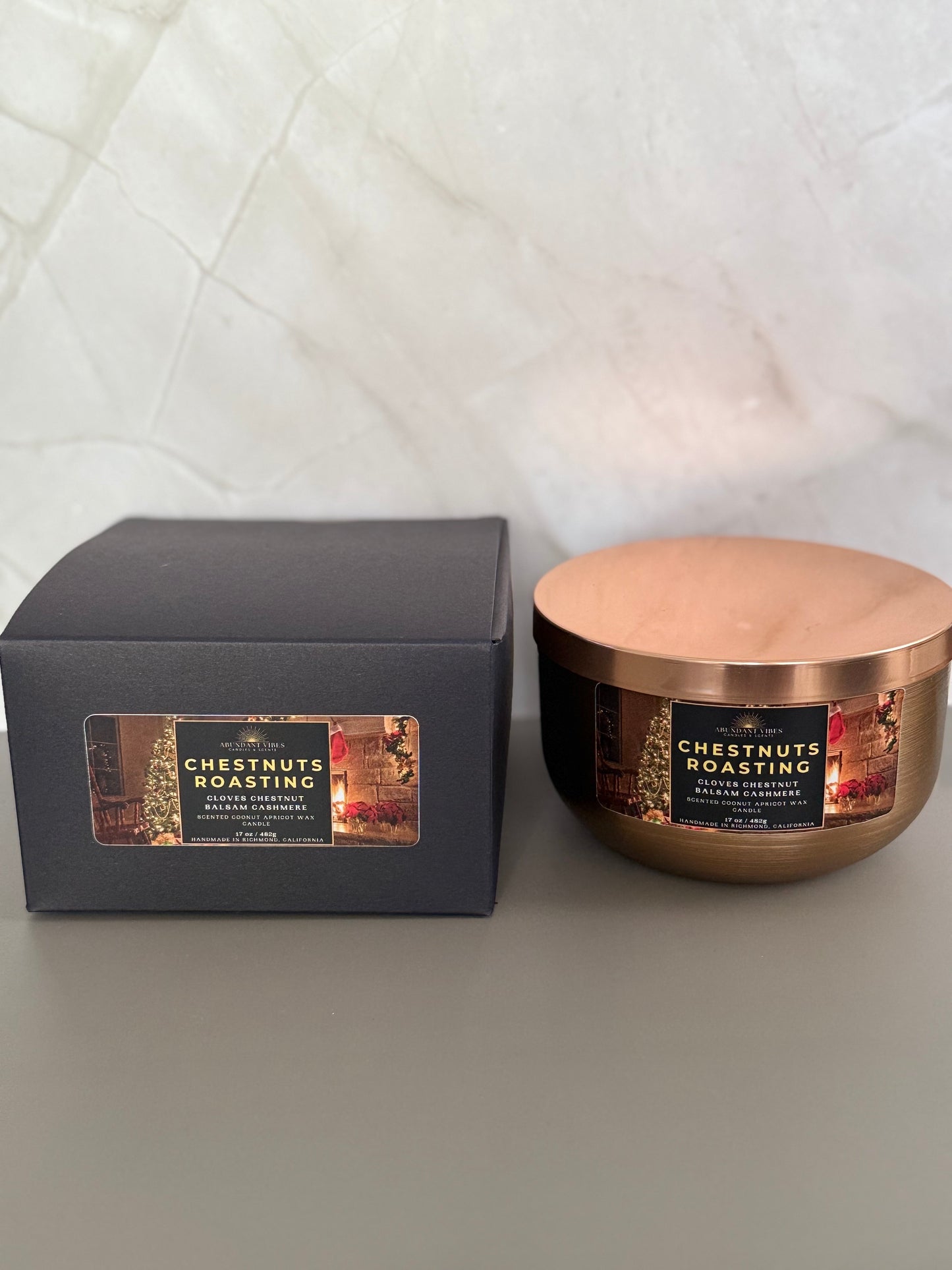 Clove + Chestnut + Cashmere + Balsam Candle | Chestnuts Roasting | Luxury Coconut Apricot Wax Candle