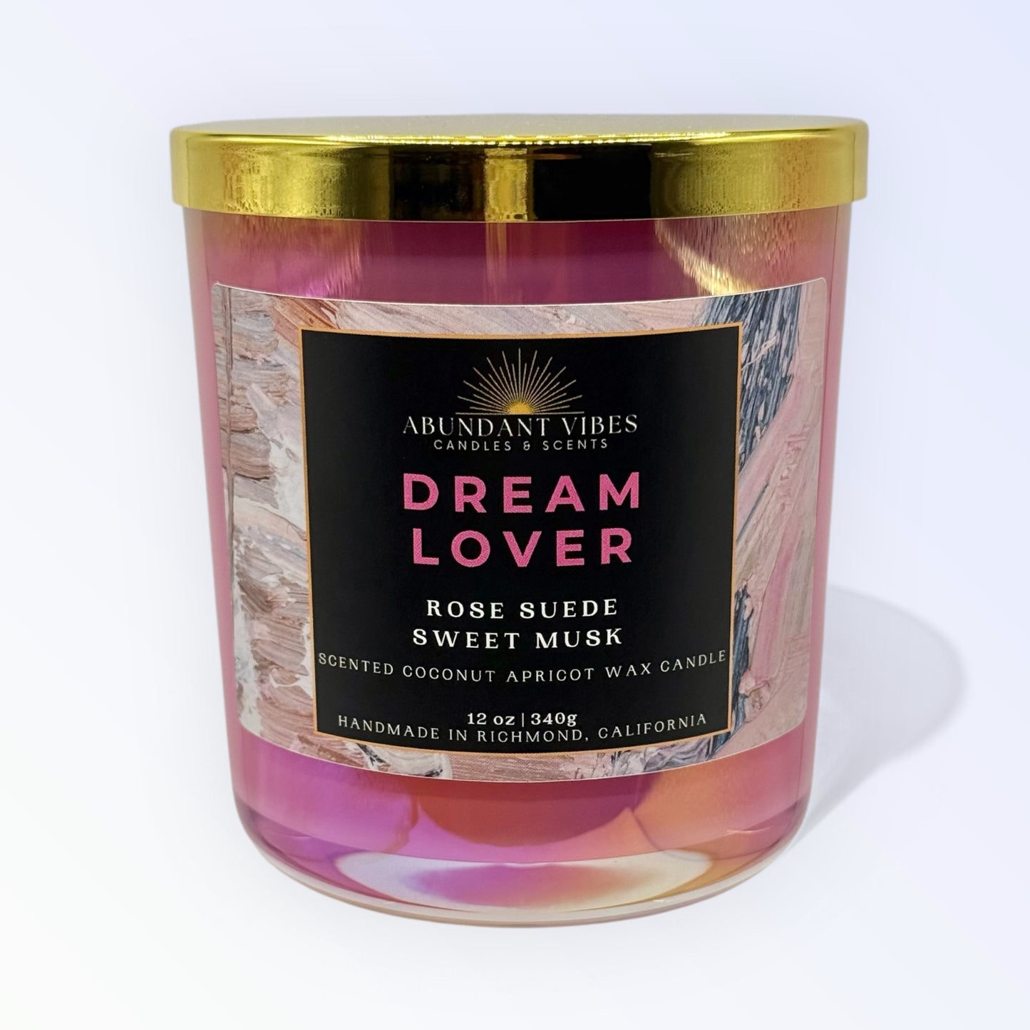 Rose + Jasmine + Suede + Musk Candle | Dream Lover | Luxury Coconut Apricot Wax Candle