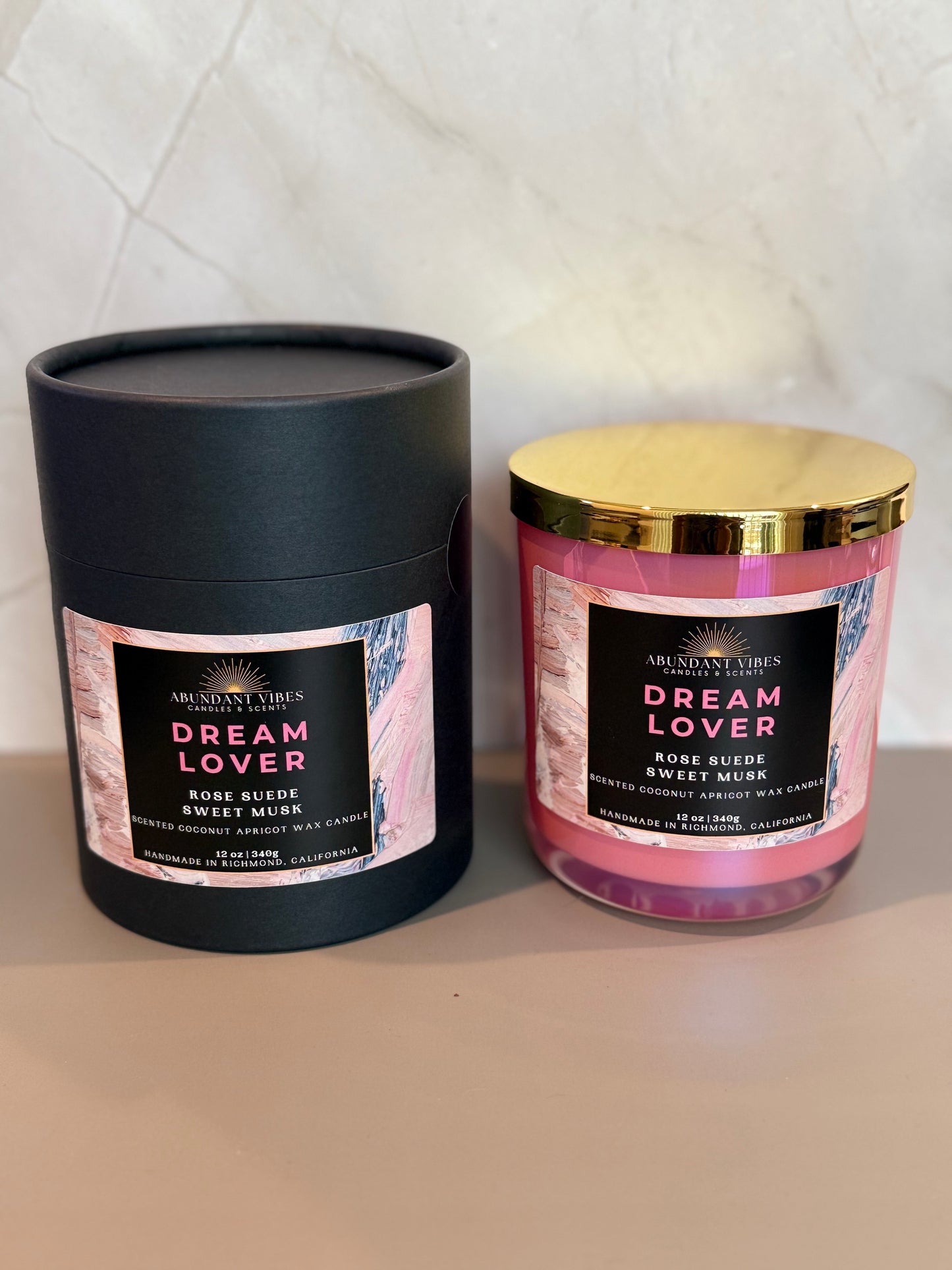 Rose + Jasmine + Suede + Musk Candle | Dream Lover | Luxury Coconut Apricot Wax Candle