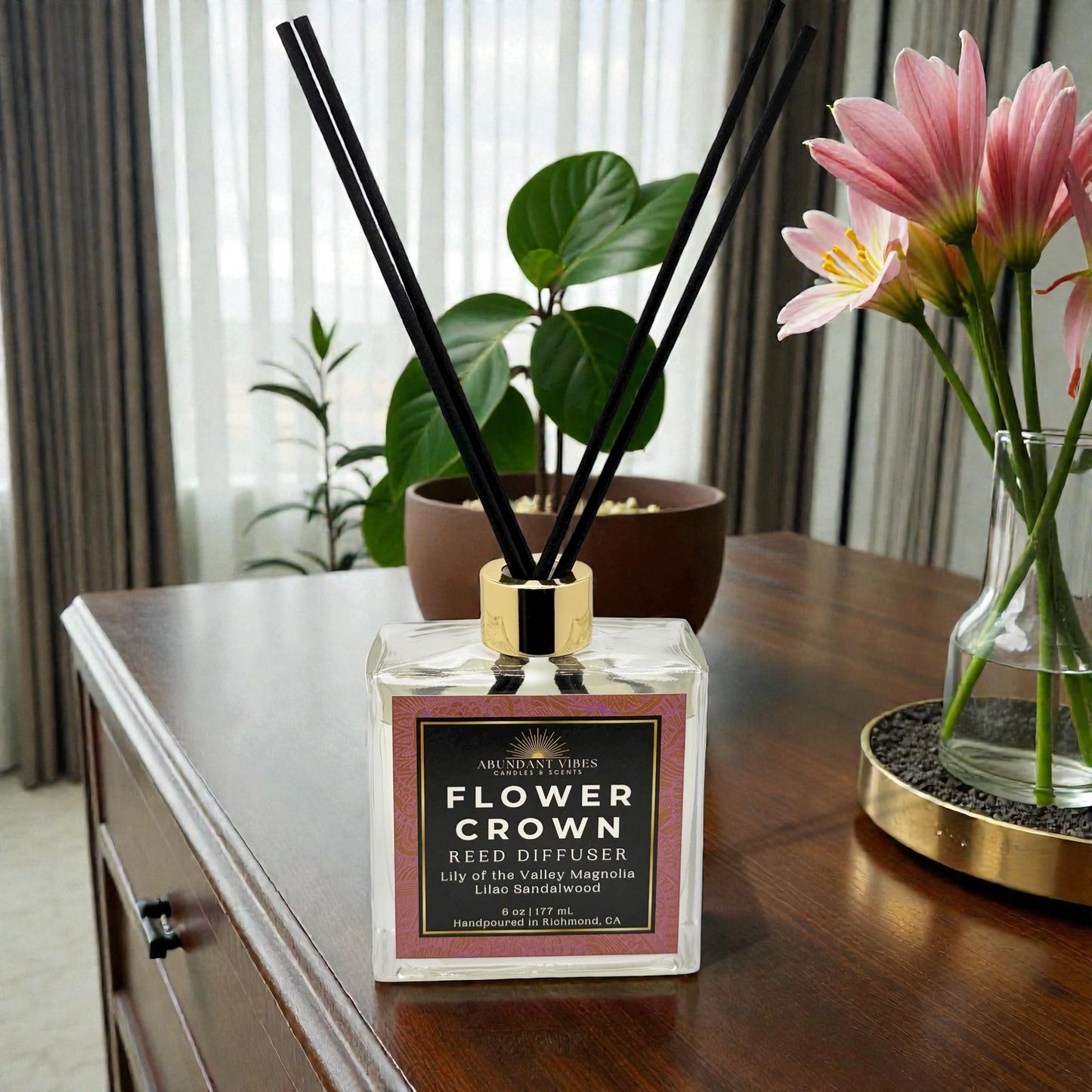 Lily of the Valley + Sandalwood + Lilac Reed Diffuser | Flower Crown