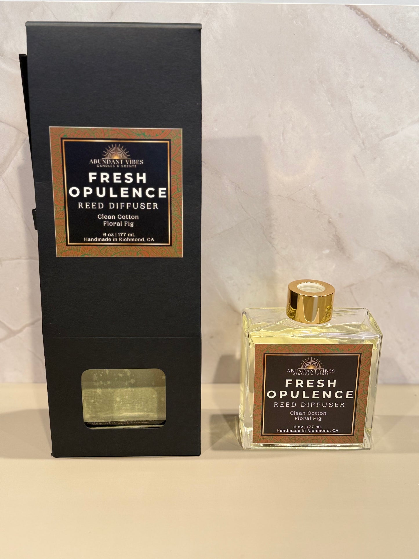 Clean Cotton + Floral Fig Reed Diffuser | Fresh Opulence