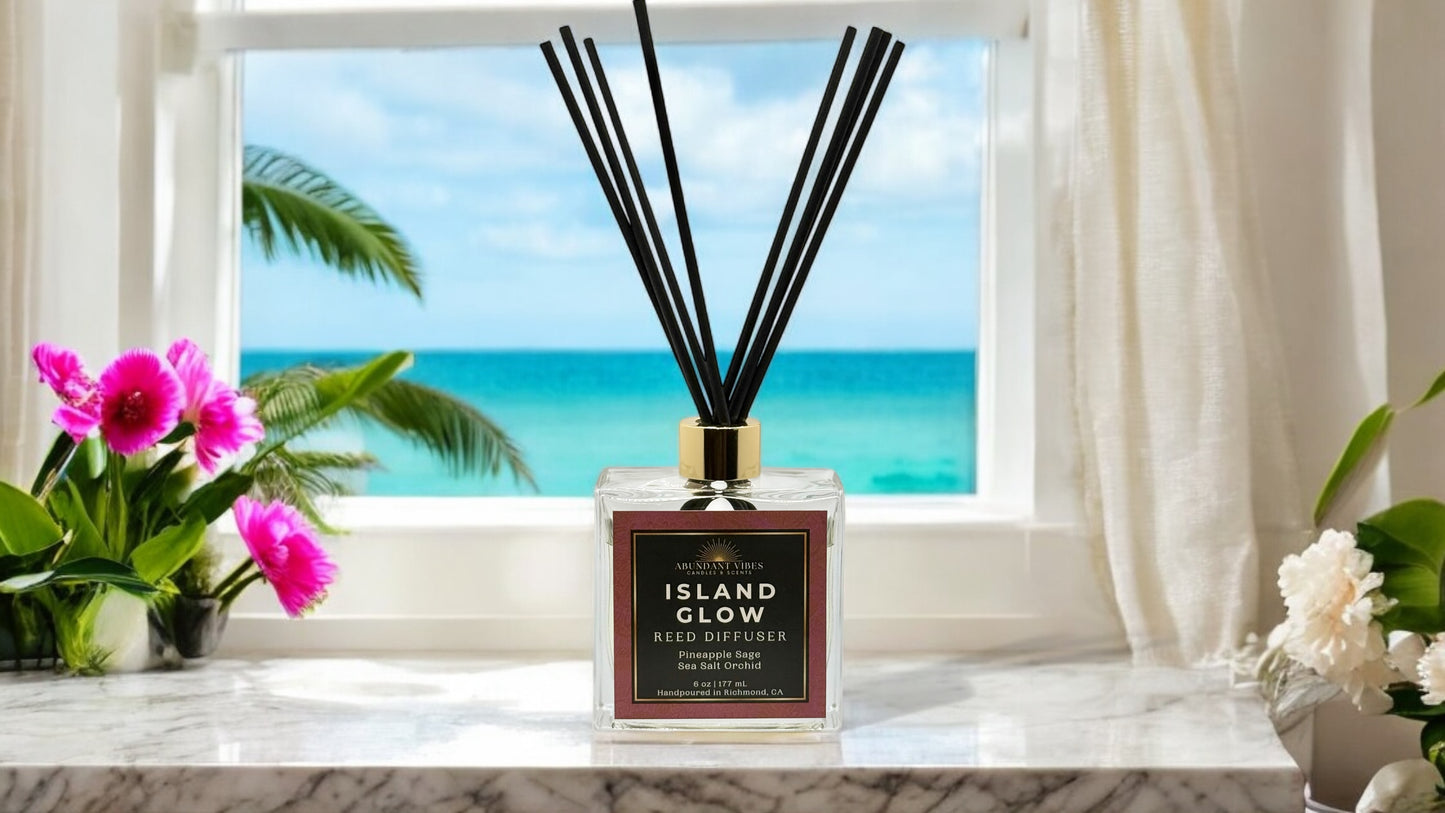 Pineapple Sage + Sea Salt Orchid Reed Diffuser | Island Glow
