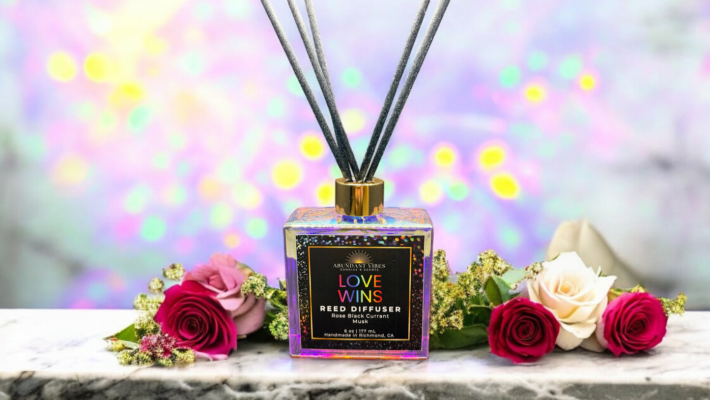 Rose + Black Currant + Musk Reed Diffuser | Love Wins