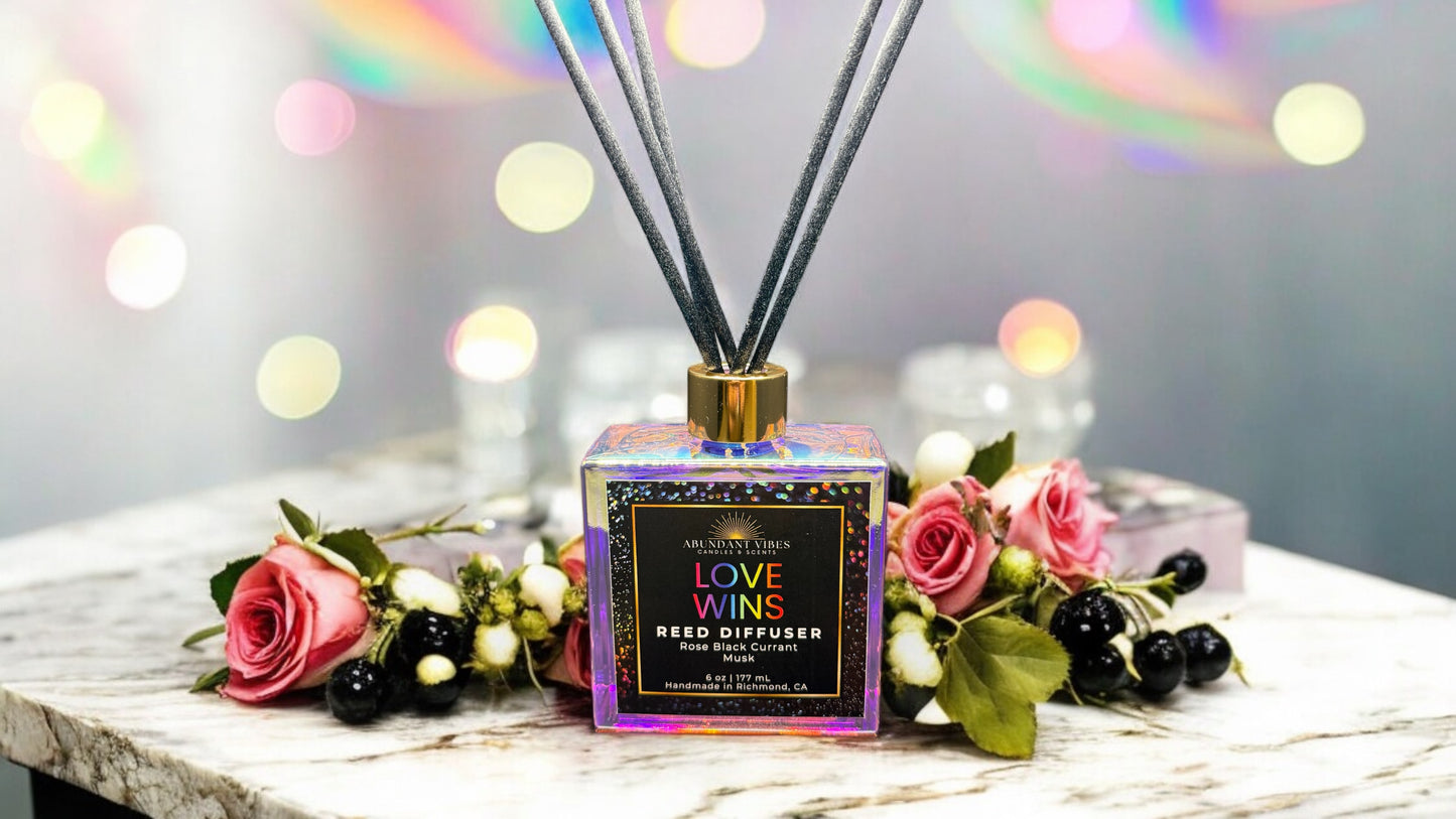 Rose + Black Currant + Musk Reed Diffuser | Love Wins