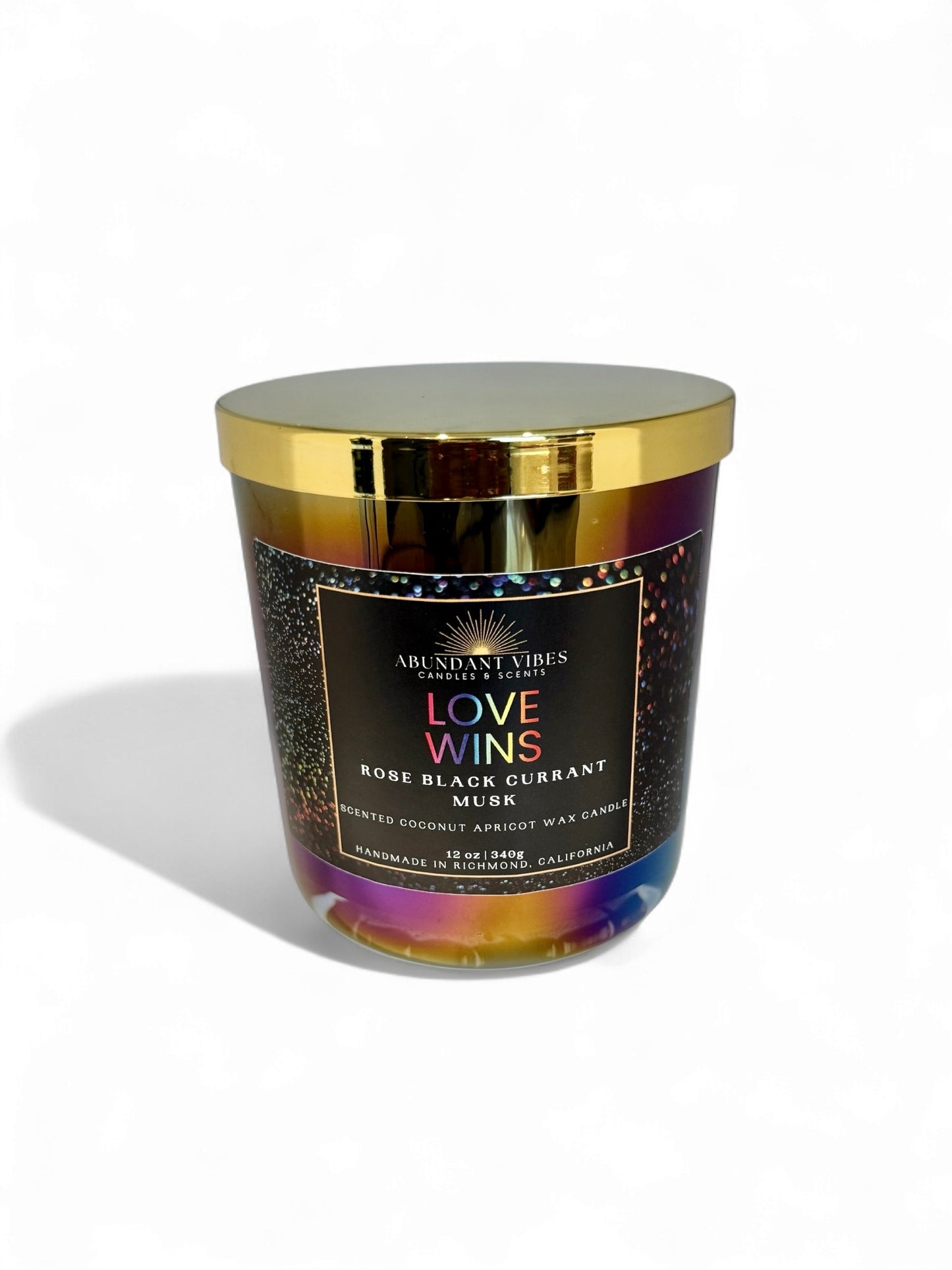 Rose + Black Currant + Musk Pride Candle | Love Wins | Luxury Coconut Apricot Wax Candle