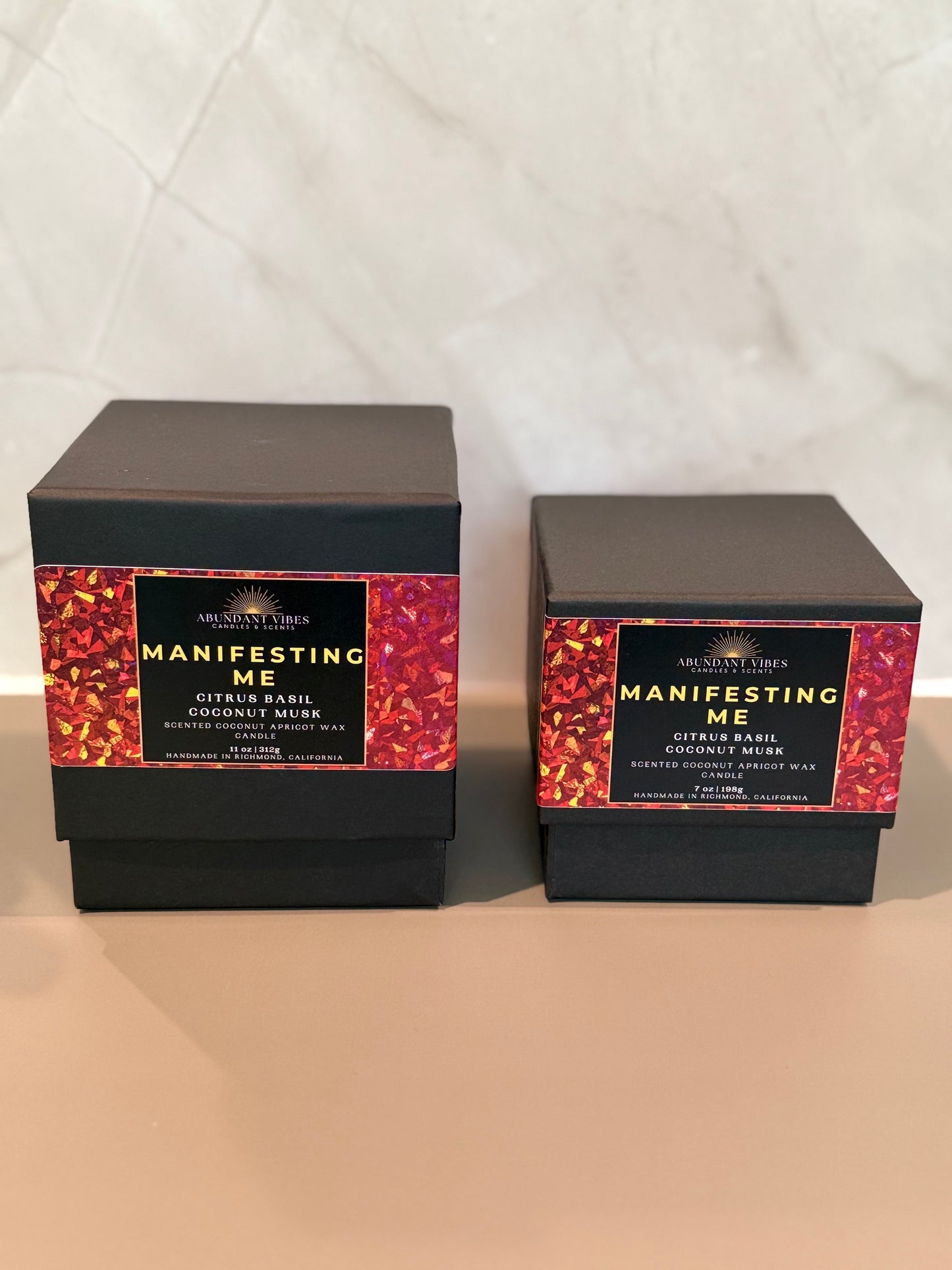 Citrus Basil + Coconut Musk Candle | Manifesting Me | Luxury Coconut Apricot Wax Candle