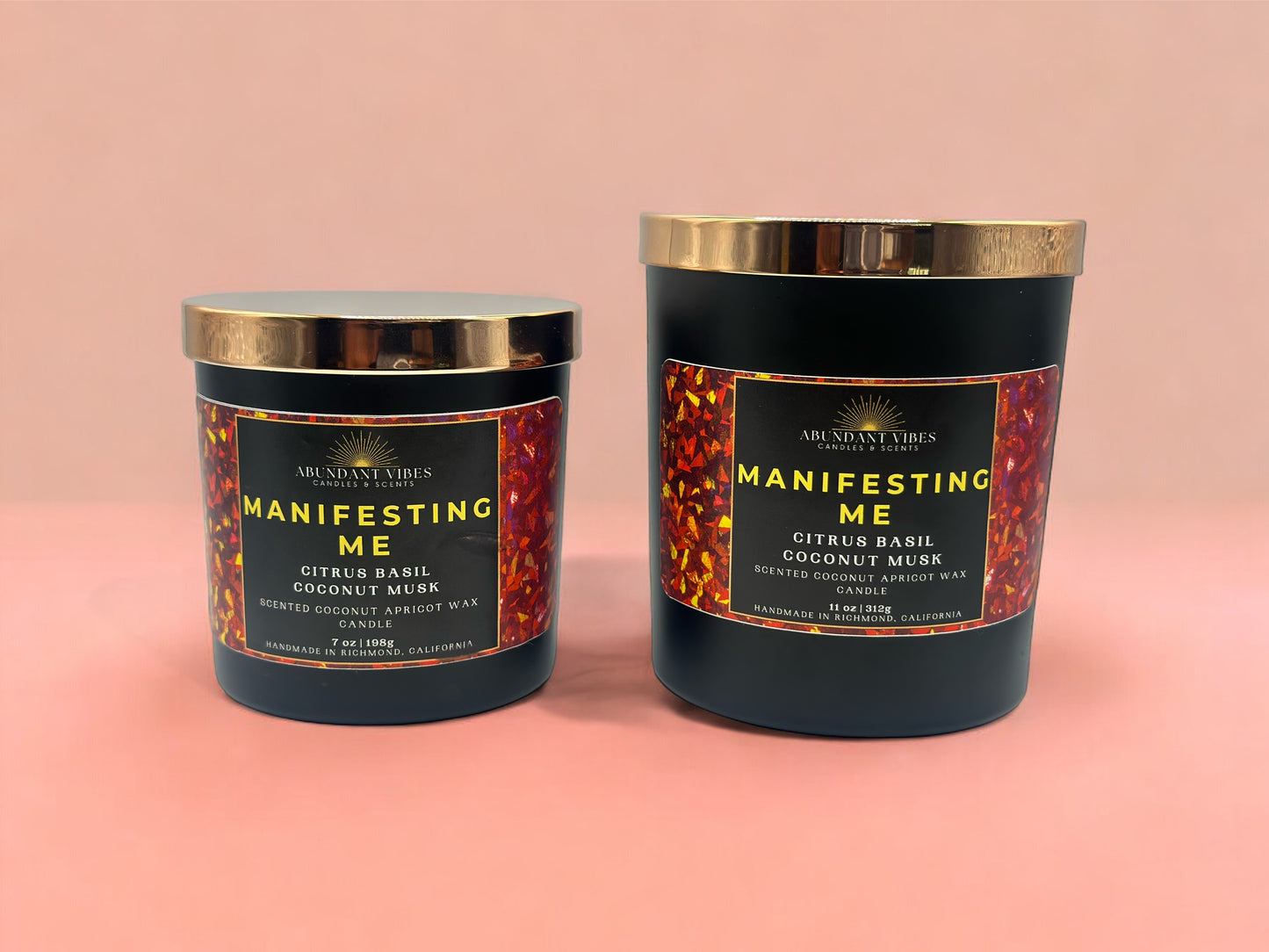 Citrus Basil + Coconut Musk Candle | Manifesting Me | Luxury Coconut Apricot Wax Candle