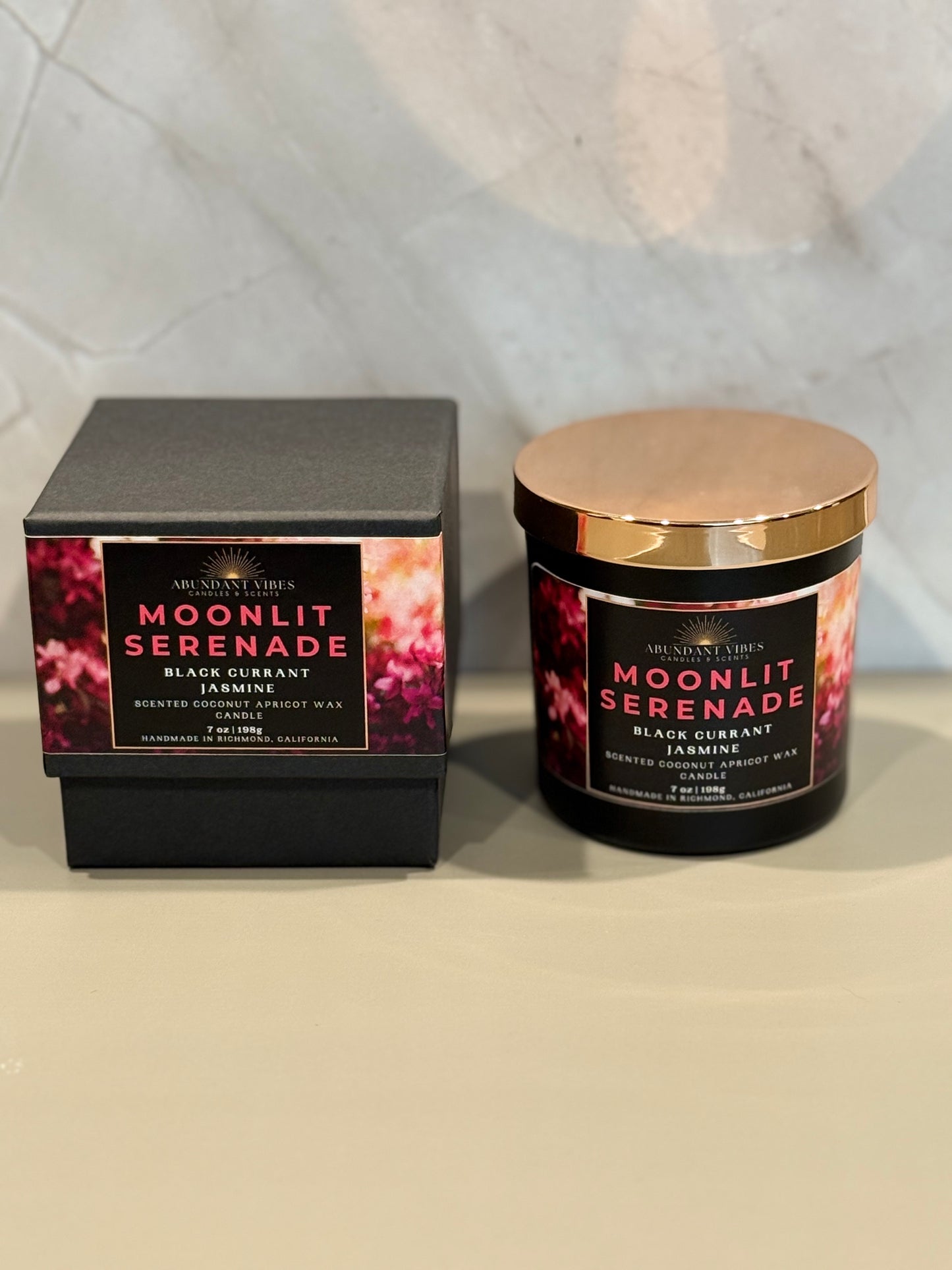 Black Currant + Jasmine Candle | Moonlit Serenade | Luxury Coconut Apricot Wax Candle
