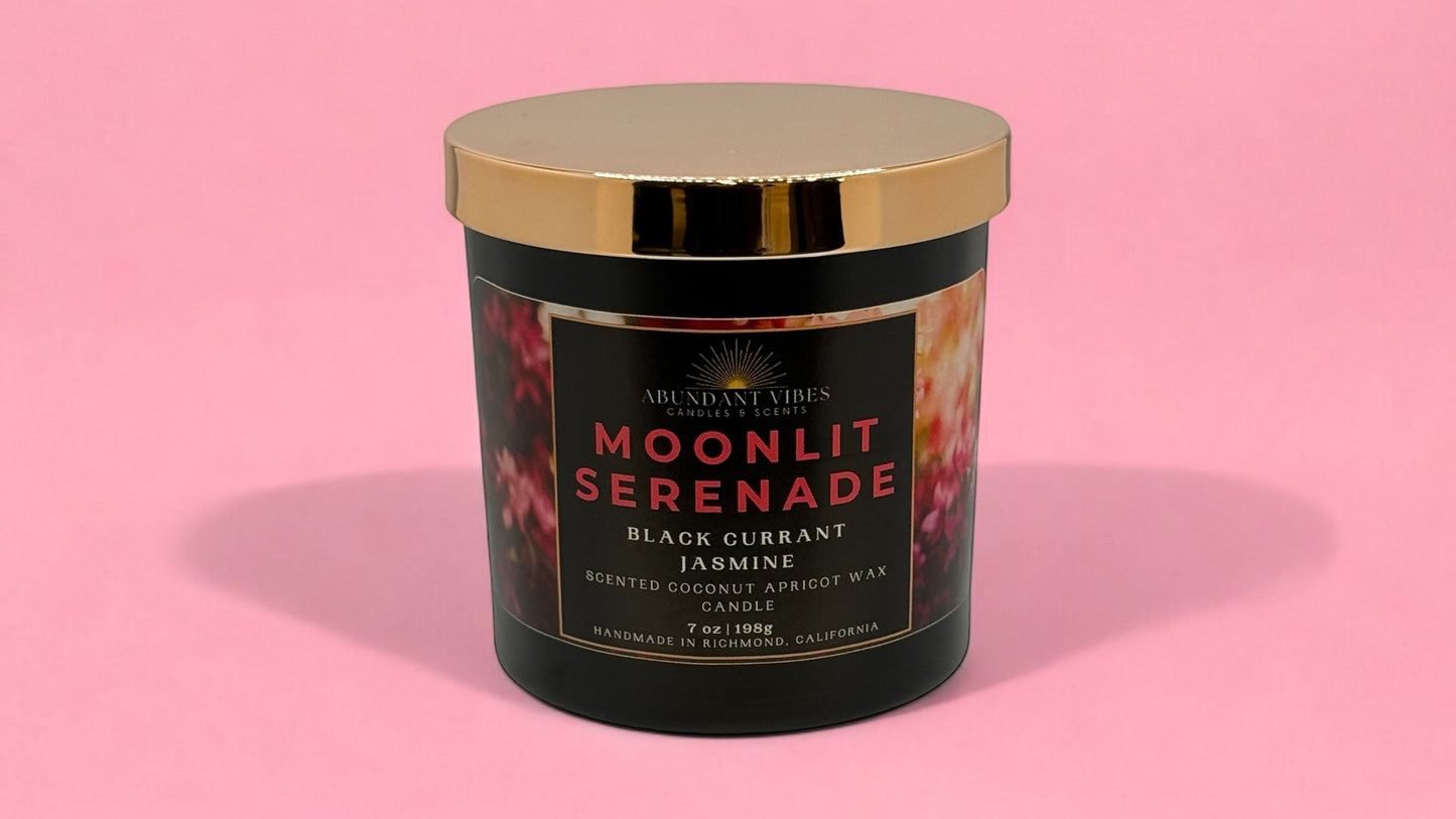 Black Currant + Jasmine Candle | Moonlit Serenade | Luxury Coconut Apricot Wax Candle