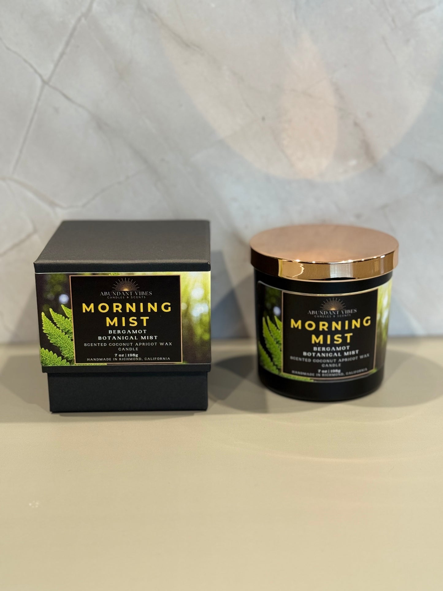 Botanical Mist + Bergamot Candle | Morning Mist | Luxury Coconut Apricot Wax Candle