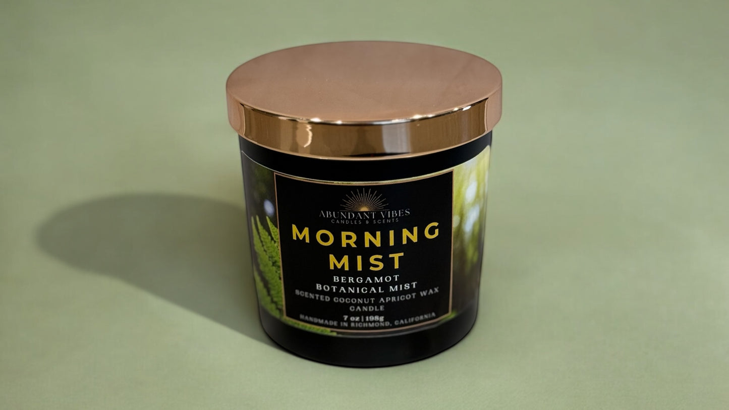 Botanical Mist + Bergamot Candle | Morning Mist | Luxury Coconut Apricot Wax Candle