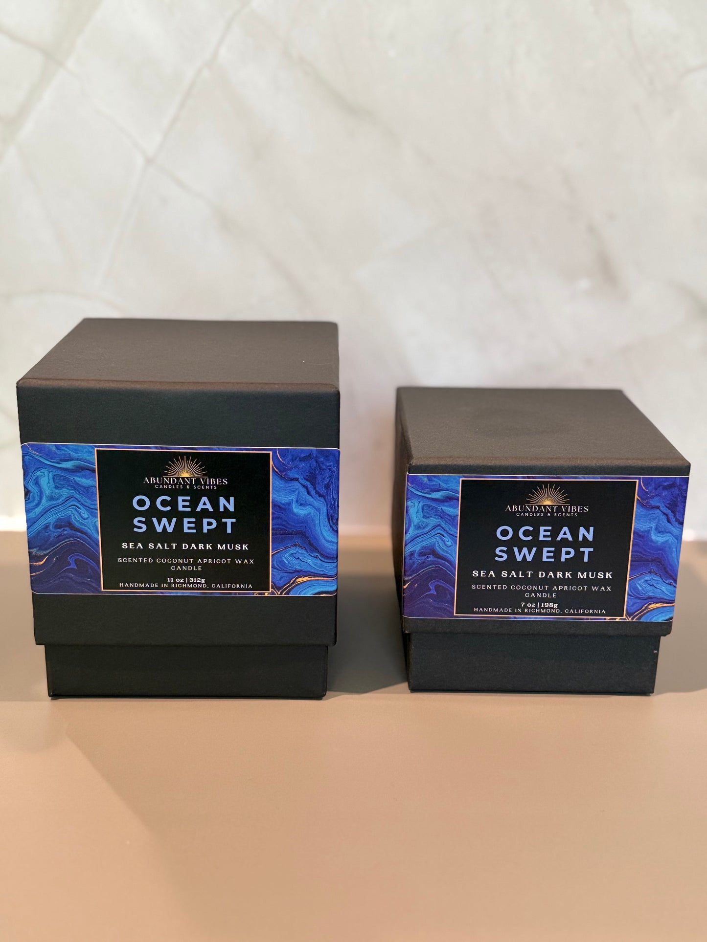 Sea Salt + Dark Musk Candle | Ocean Swept | Luxury Coconut Apricot Wax Candle
