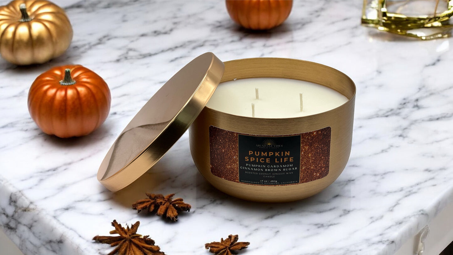 Pumpkin + Cardamom + Brown Sugar + Cinnamon Candle | Pumpkin Spice Life | Luxury Coconut Apricot Wax Candle