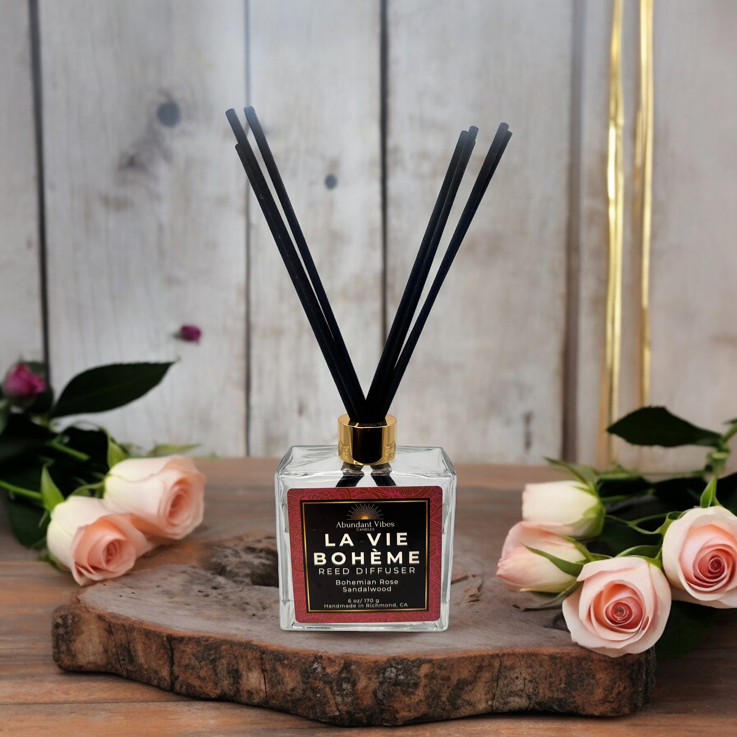 Bohemian Rose + Sandalwood Reed Diffuser | La Vie Boheme