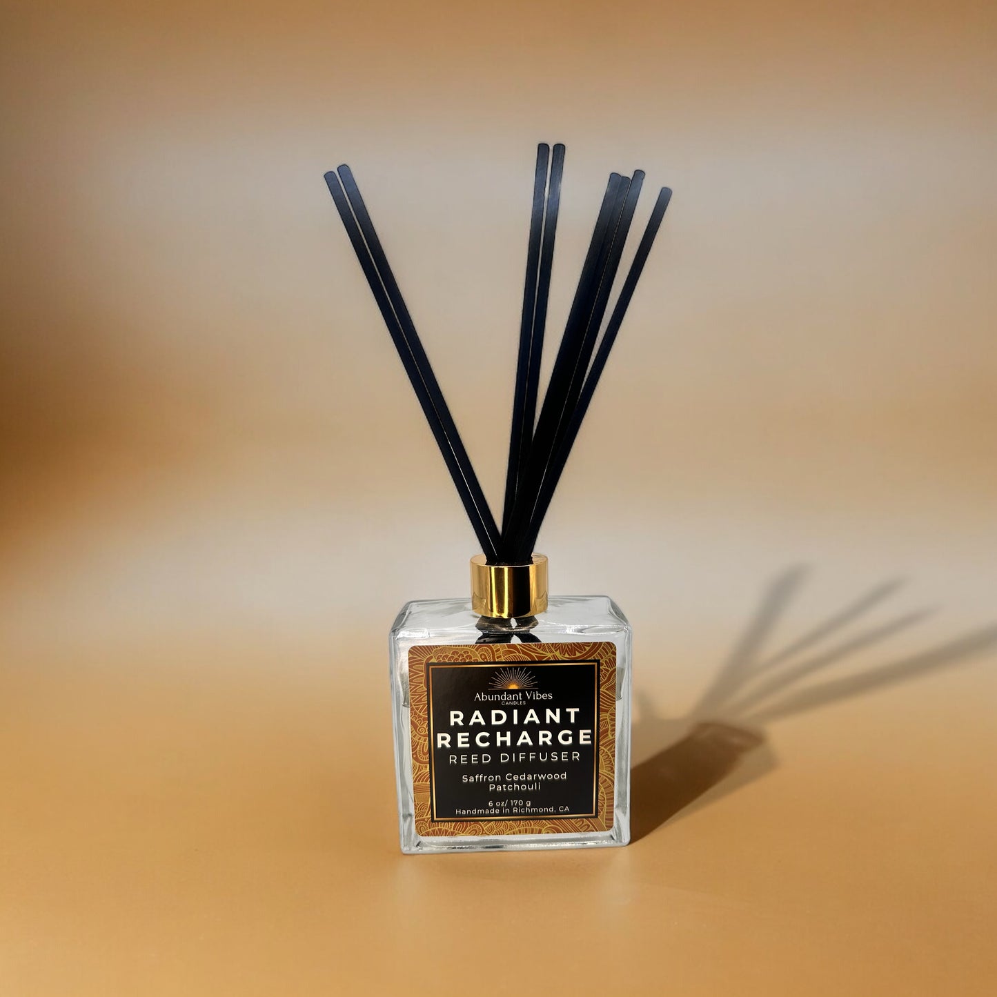 Patchouli + Saffron Cedarwood Reed Diffuser | Radiant Recharge