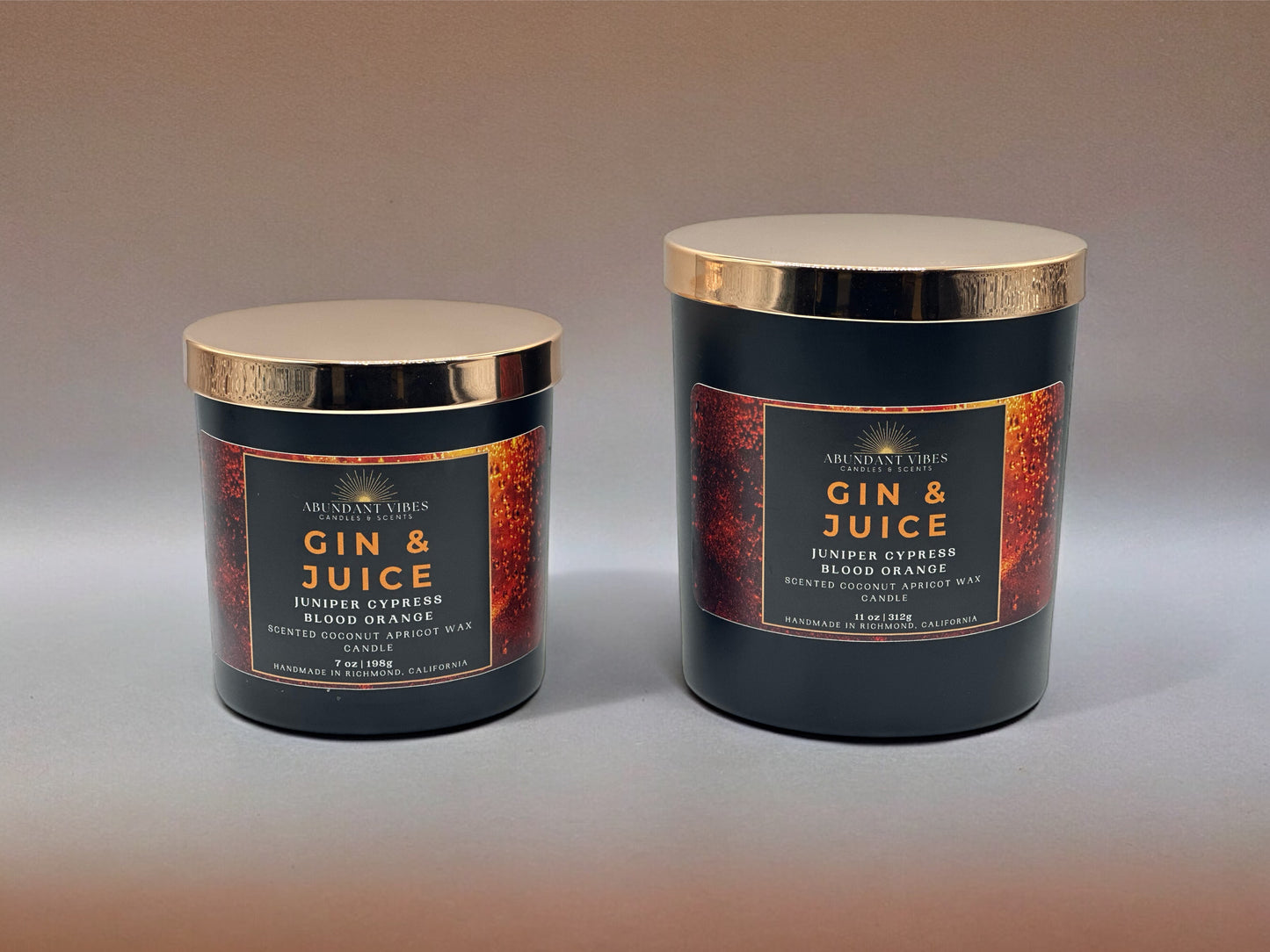 Juniper + Cypress + Blood Orange Candle | Gin & Juice | Luxury Coconut Apricot Wax Candle