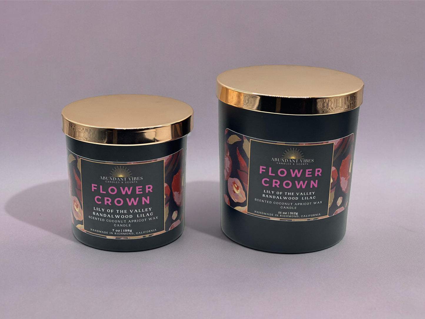 Lily of the Valley + Sandalwood + Lilac Candle | Flower Crown | Luxury Coconut Apricot Wax Candle