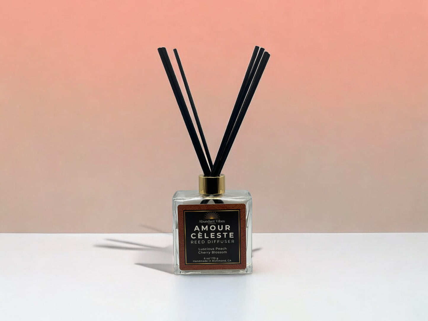 Peach + Cherry Blossom Reed Diffuser | Amour Celeste