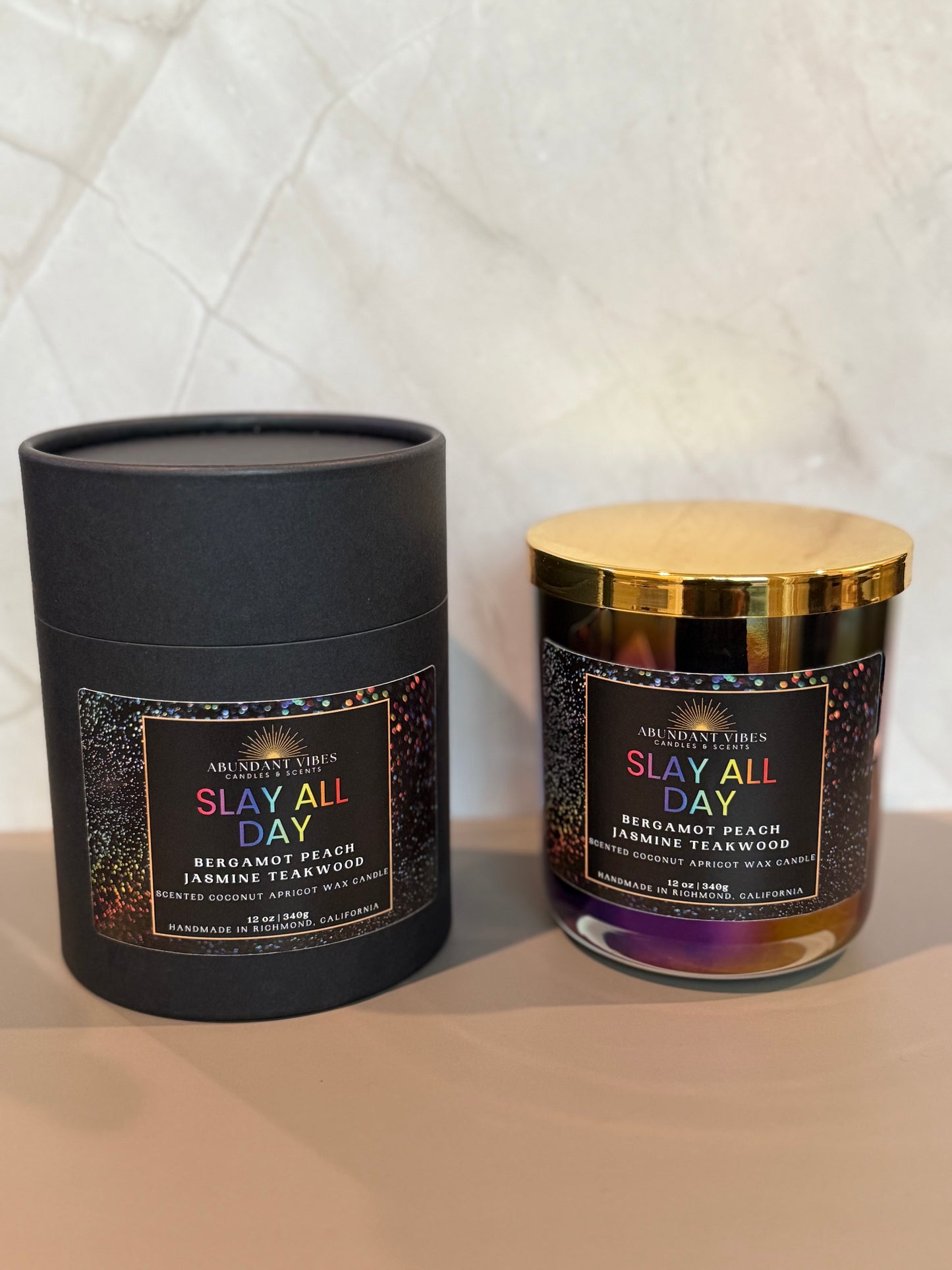 Peach + Bergamot + Jasmine + Cashmere Pride Candle | Slay All Day Candle | Luxury Coconut Apricot Wax Candle