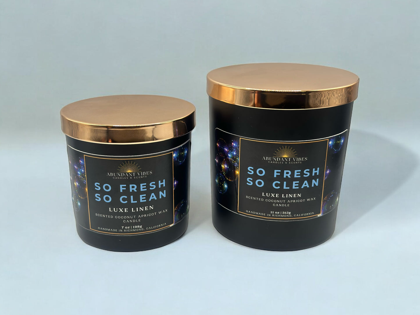 Cotton Blossom + Linen + Powder Candle | So Fresh So Clean | Luxury Coconut Apricot Wax Candle