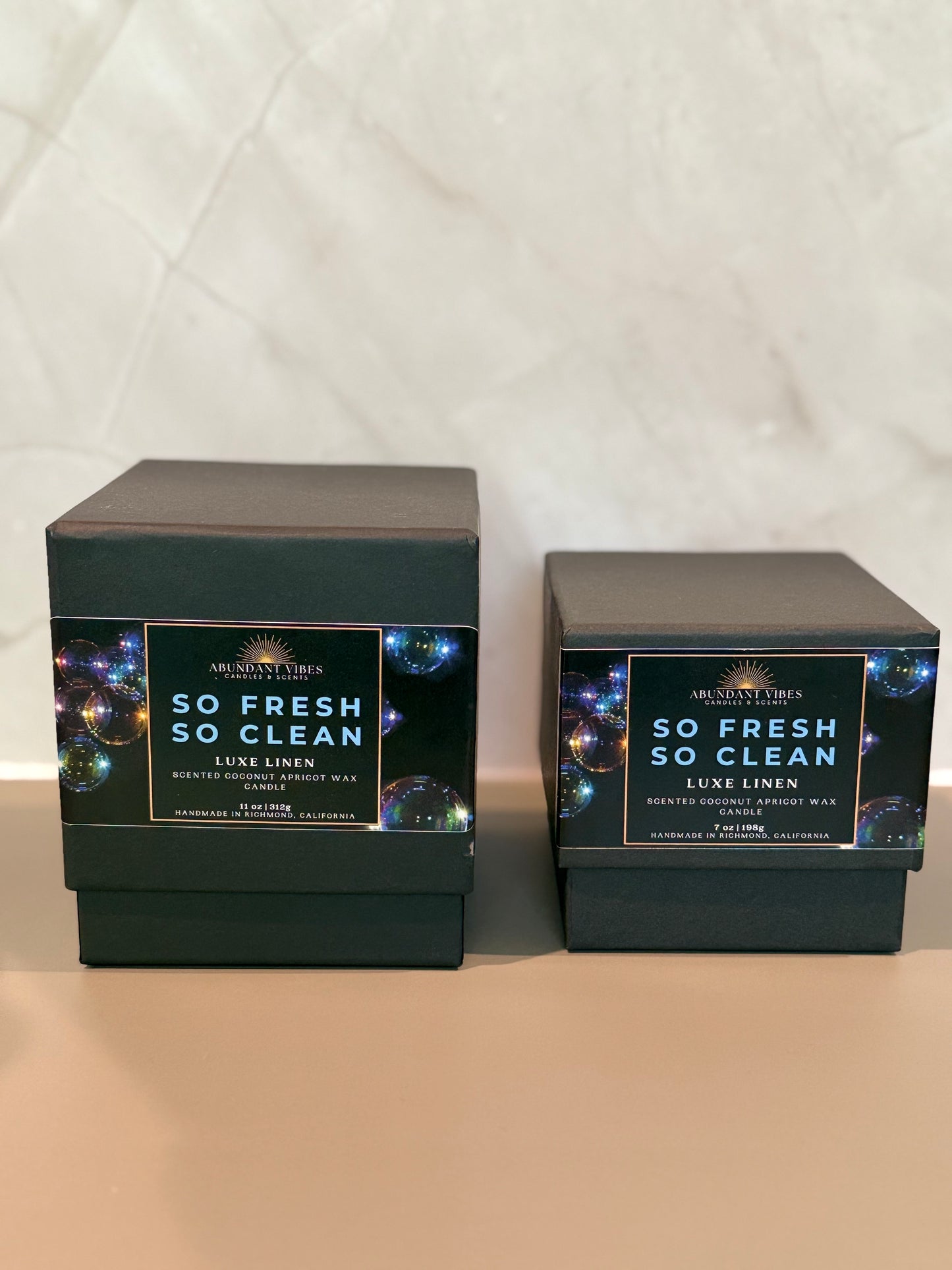 Cotton Blossom + Linen + Powder Candle | So Fresh So Clean | Luxury Coconut Apricot Wax Candle