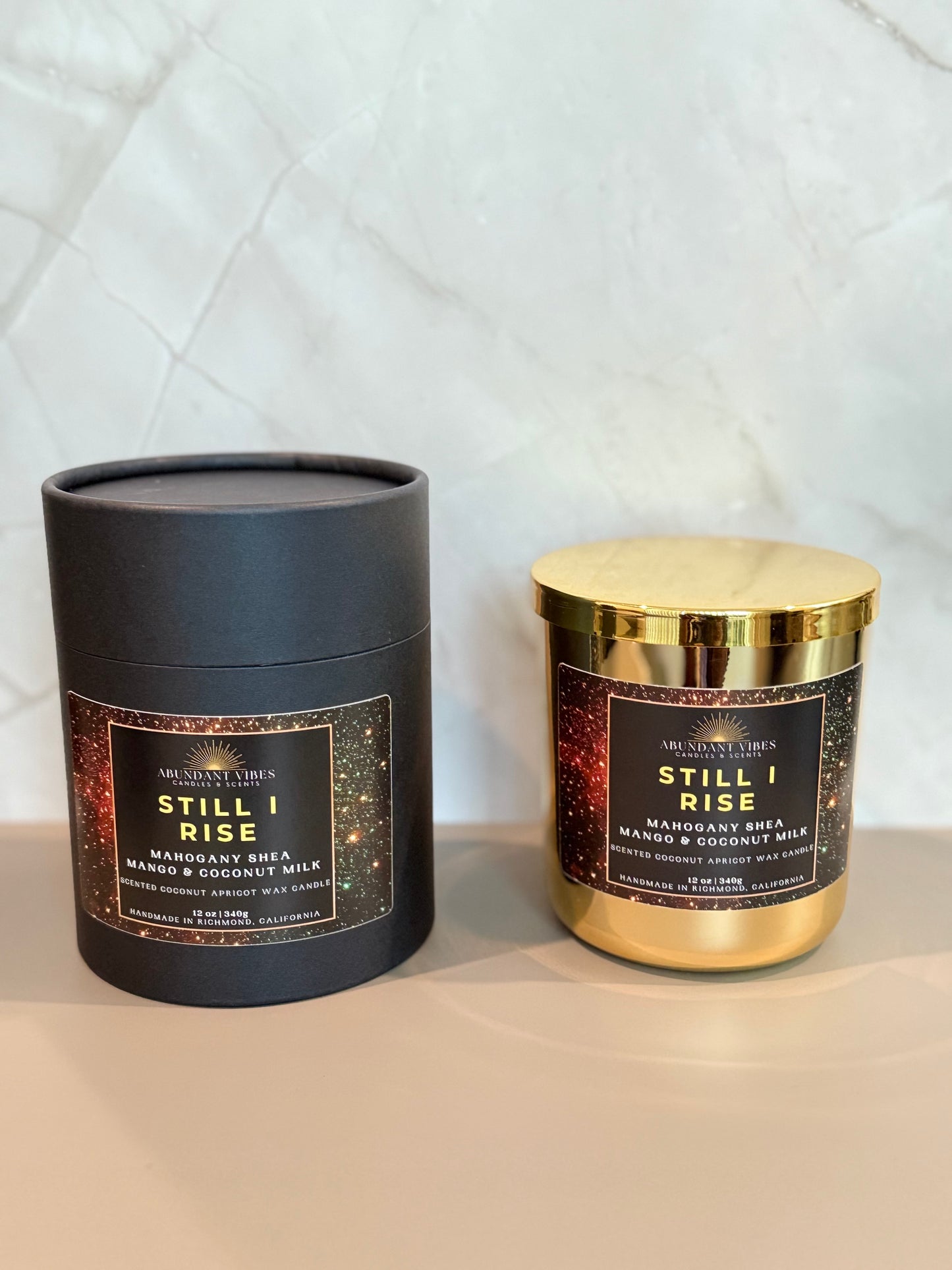 Mahogany Shea + Mango & Coconut Milk Candle | Still I Rise | Luxury Coconut Apricot Wax Candle