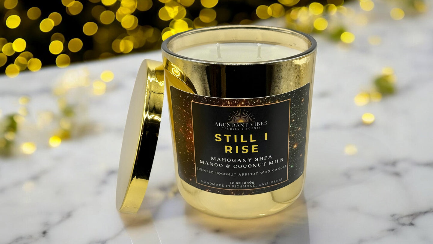 Mahogany Shea + Mango & Coconut Milk Candle | Still I Rise | Luxury Coconut Apricot Wax Candle
