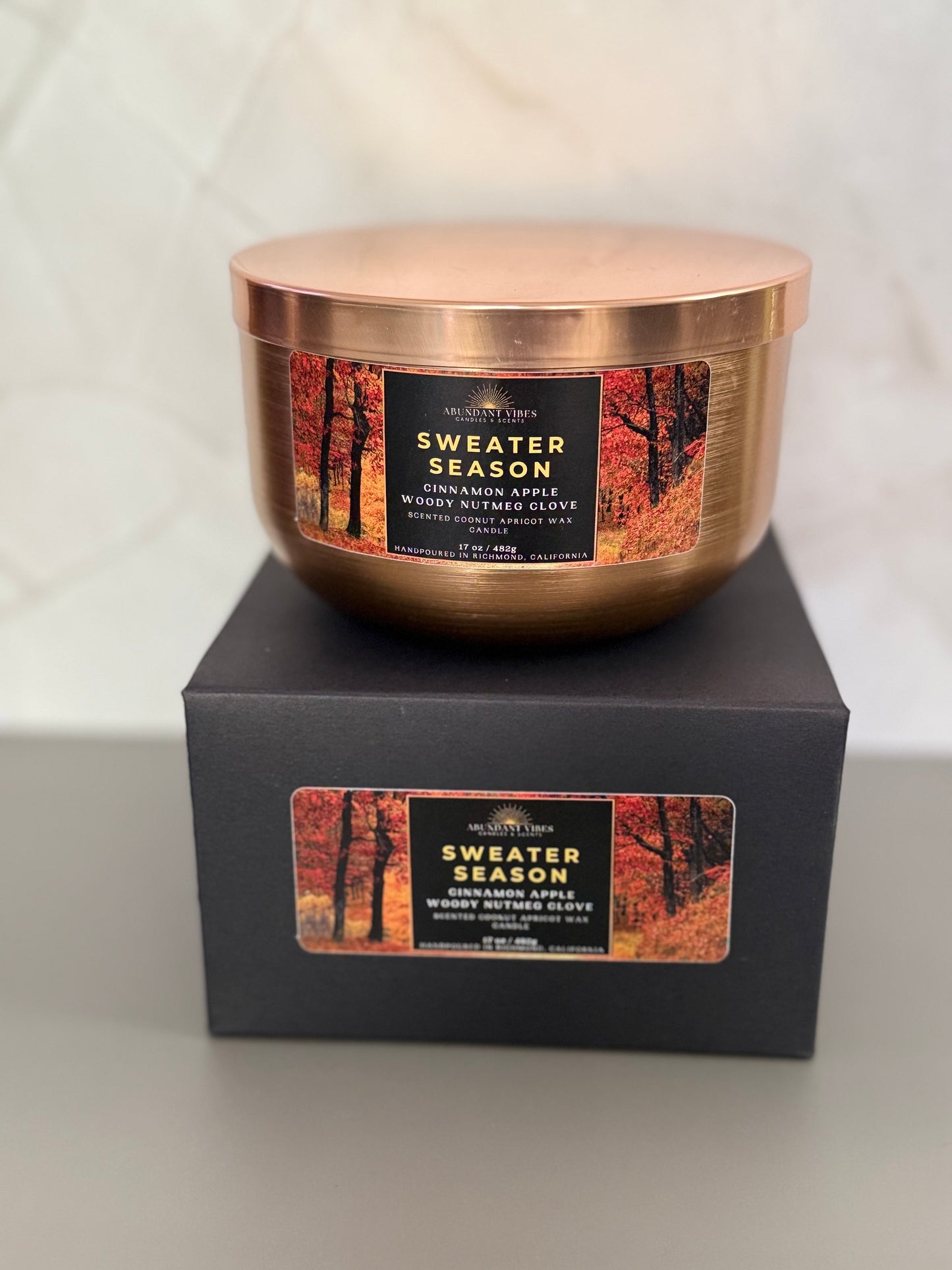 Clove + Cinnamon Apple + Nutmeg + Wood Candle | Sweater Season | Luxury Coconut Apricot Wax Candle