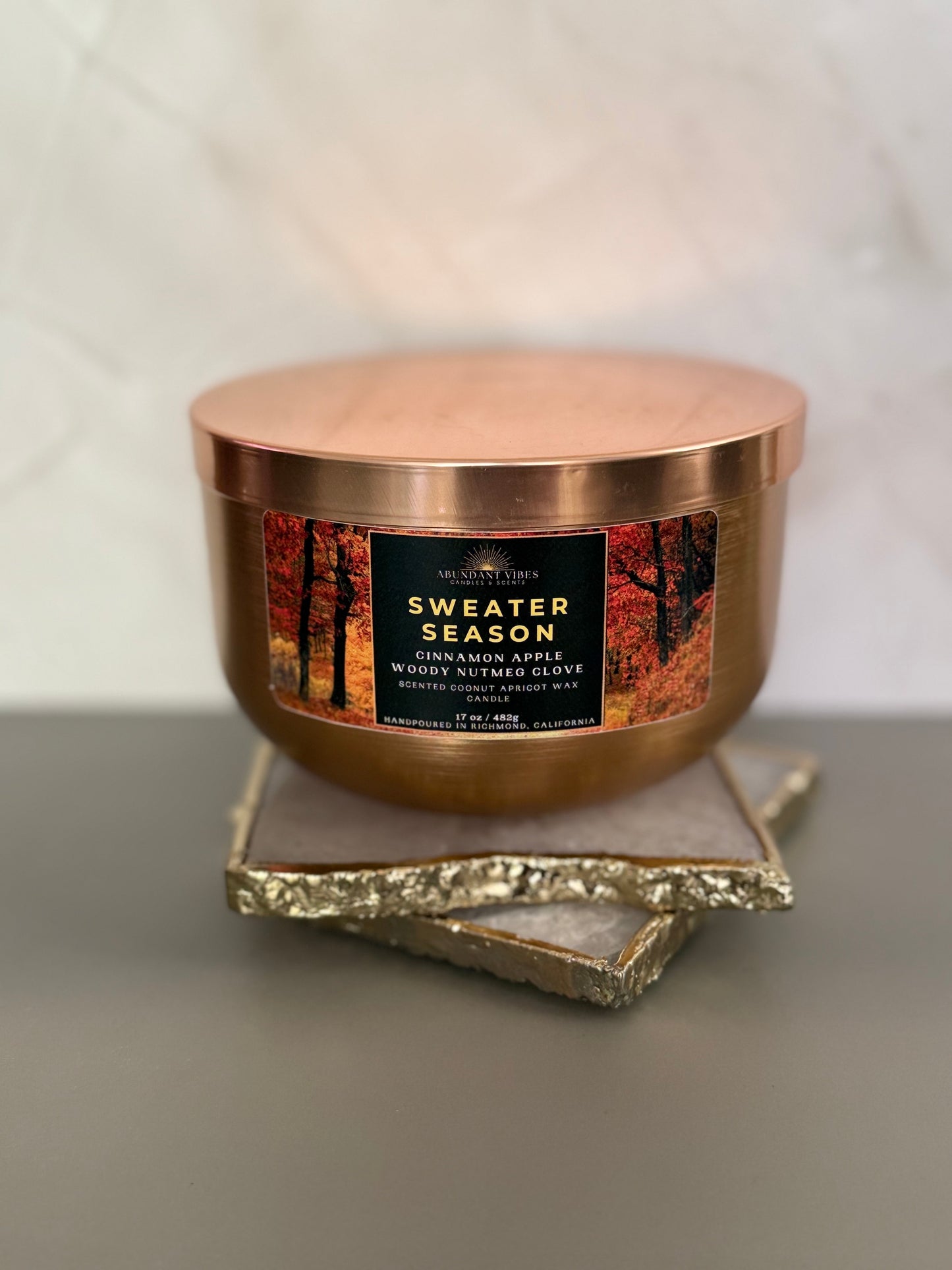 Clove + Cinnamon Apple + Nutmeg + Wood Candle | Sweater Season | Luxury Coconut Apricot Wax Candle