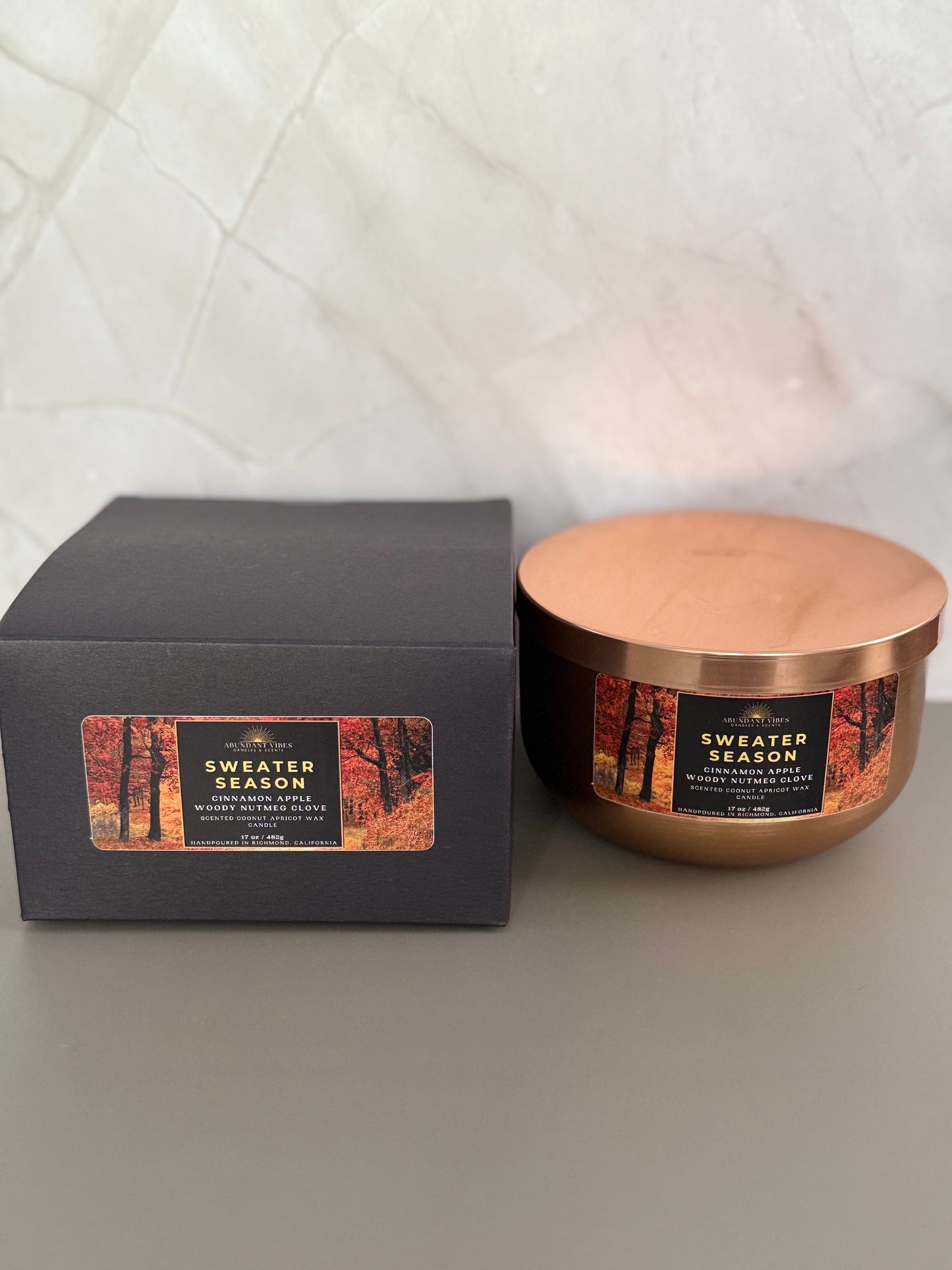 Clove + Cinnamon Apple + Nutmeg + Wood Candle | Sweater Season | Luxury Coconut Apricot Wax Candle