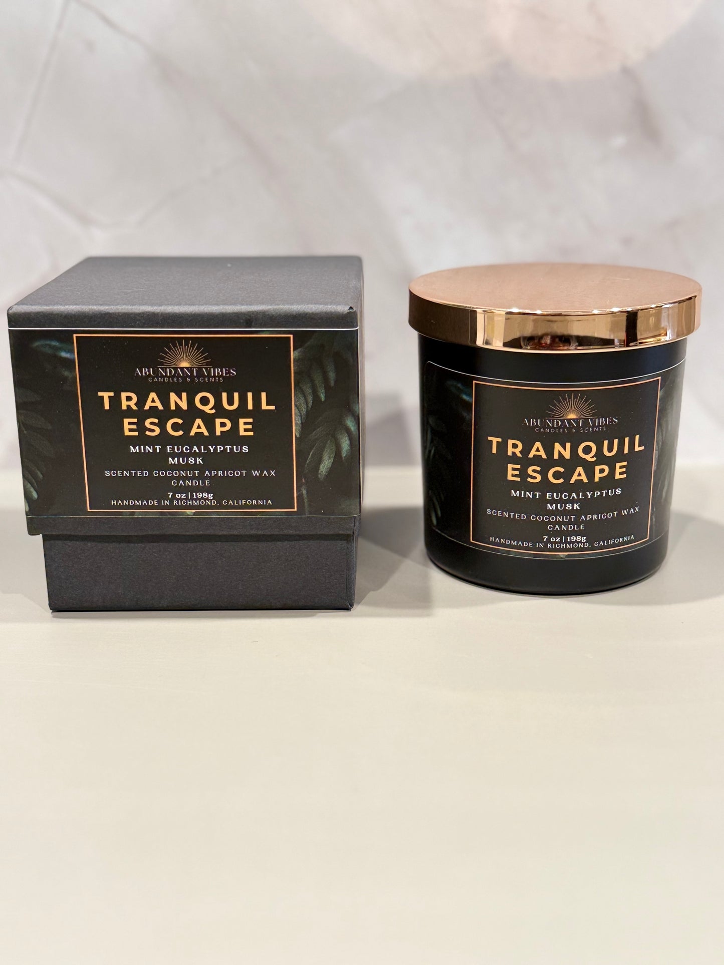 Eucalyptus + Mint + Musk Candle | Tranquil Escape | Luxury Coconut Apricot Wax Candle