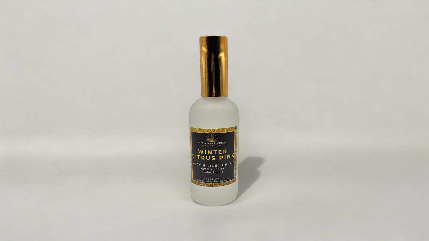 Pine + Cypress + Cedar + Greenery Holiday Room Spray | Winter Citrus Pine