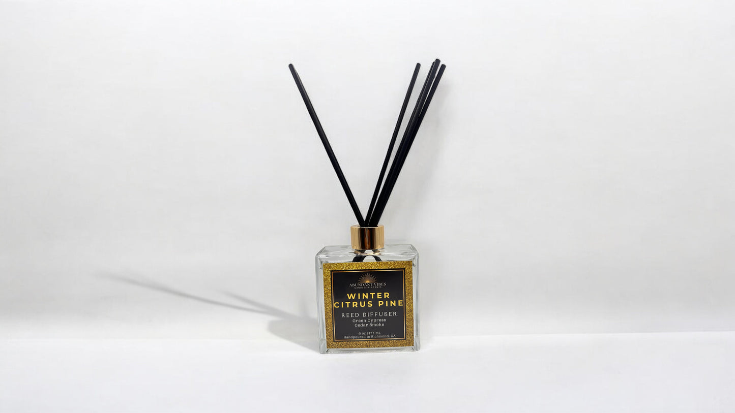 Pine + Cypress + Cedar + Greenery Holiday Reed Diffuser | Winter Citrus Pine