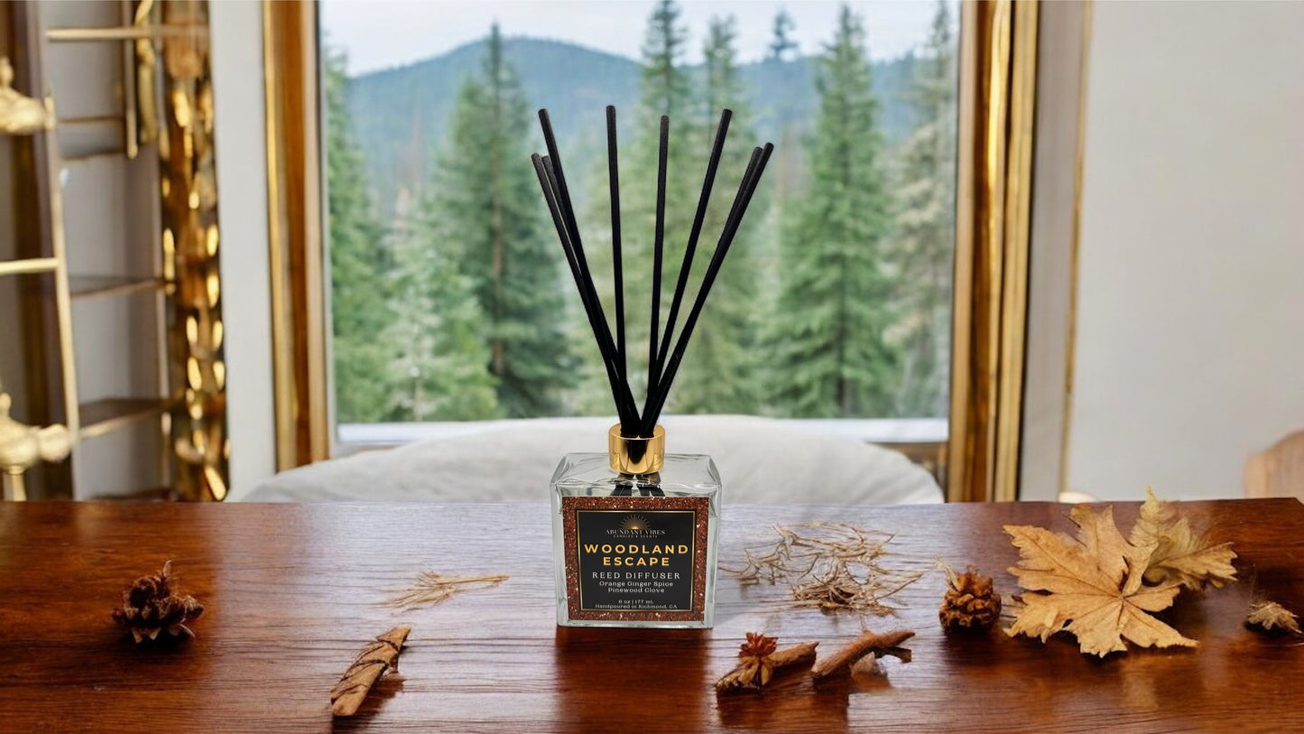 Ginger + Orange + Clove + Pine Holiday Reed Diffuser | Woodland Escape