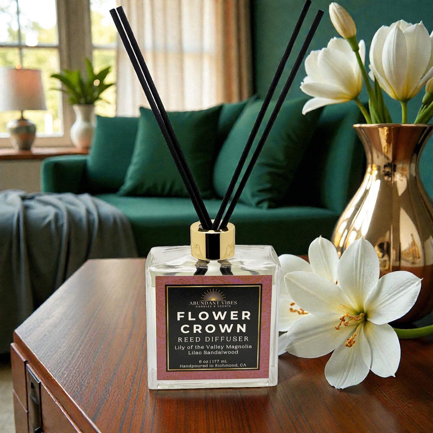 Lily of the Valley + Sandalwood + Lilac Reed Diffuser | Flower Crown