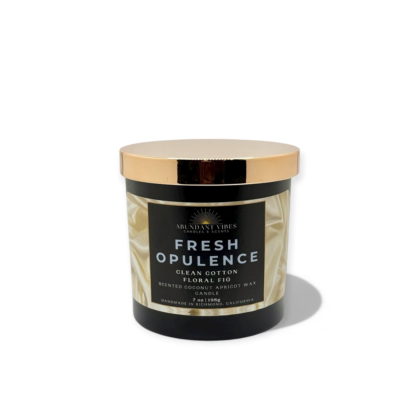 Clean Cotton + Floral Fig Candle | Fresh Opulence | Luxury Coconut Apricot Wax Candle