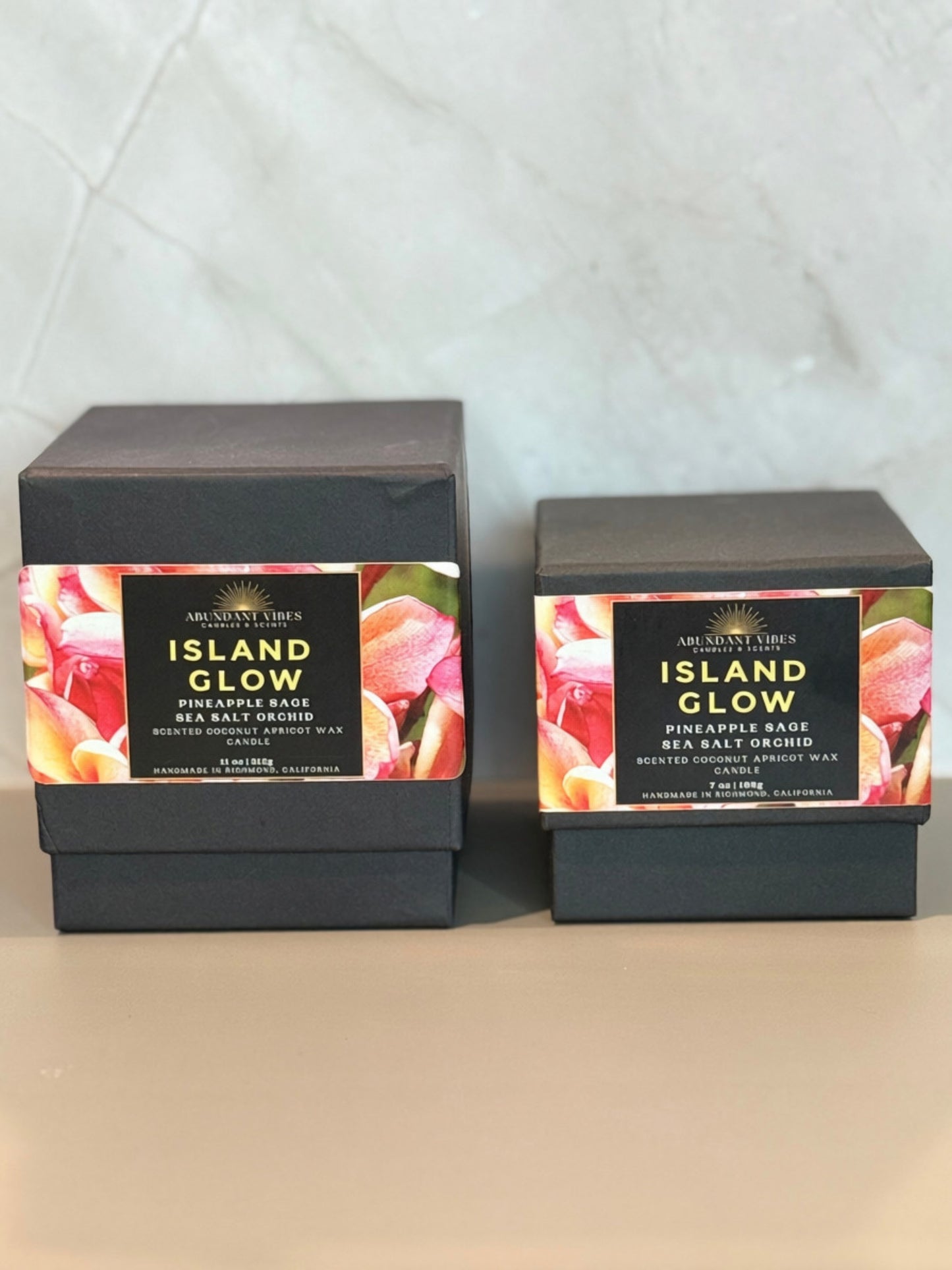 Pineapple Sage + Sea Salt + Orchid Candle | Island Glow | Luxury Coconut Apricot Wax Candle