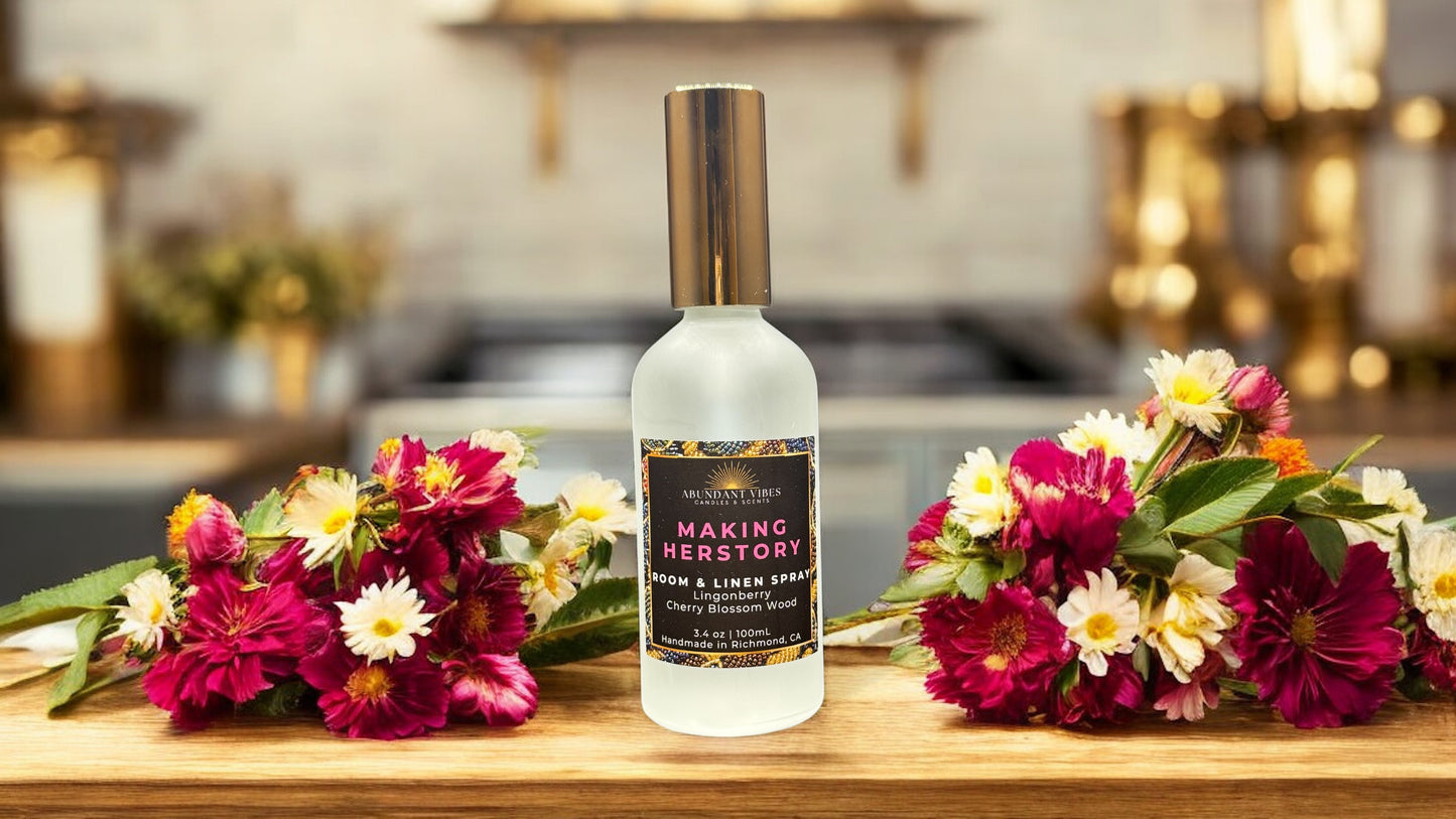 Making Herstory Room Spray (Lingonberry + Cherry Blossom + Wood)