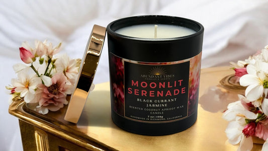 Black Currant + Jasmine Candle | Moonlit Serenade | Luxury Coconut Apricot Wax Candle
