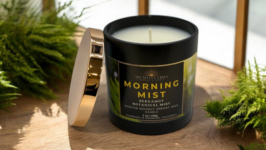 Botanical Mist + Bergamot Candle | Morning Mist | Luxury Coconut Apricot Wax Candle