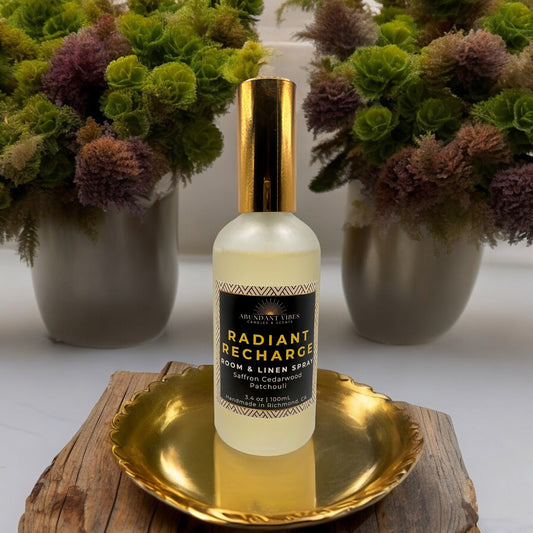 Radiant Recharge Room Spray (Saffron Cedarwood + Patchouli)