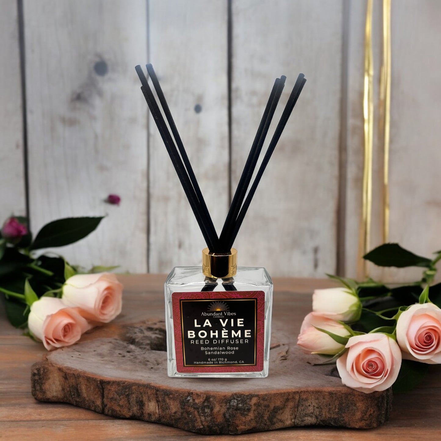 La Vie Boheme Reed Diffuser (Bohemian Rose + Sandalwood)