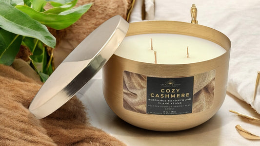 Bergamot + Sandalwood + Ylang Ylang Candle | Cozy Cashmere | Luxury Coconut Apricot Wax Candle
