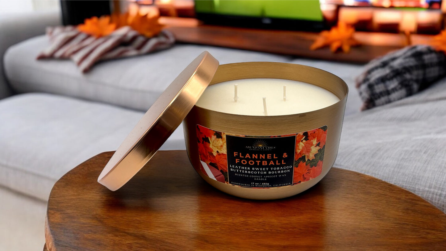 Flannel & Football Candle